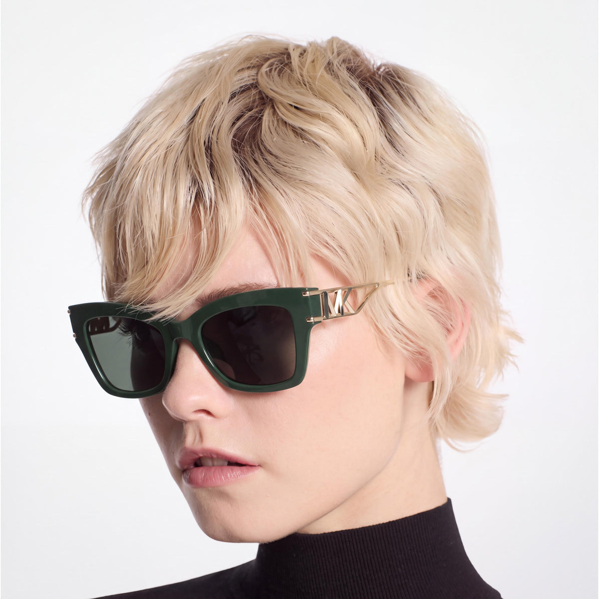 Gafas de sol para mujer Michael Kors MK2237U Cantabria de ajuste universal, color verde Bosco, sólidas, con protección UV, no polarizadas, 52 mm, Photo 4