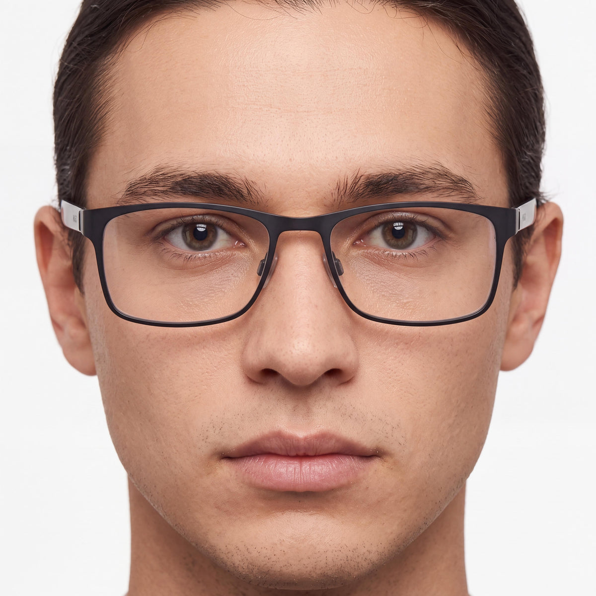 Gafas unisex HUGO 1015 con montura de acero aleado negro mate y lentes de policarbonato negro mate 54-18-145 mm, Photo 3