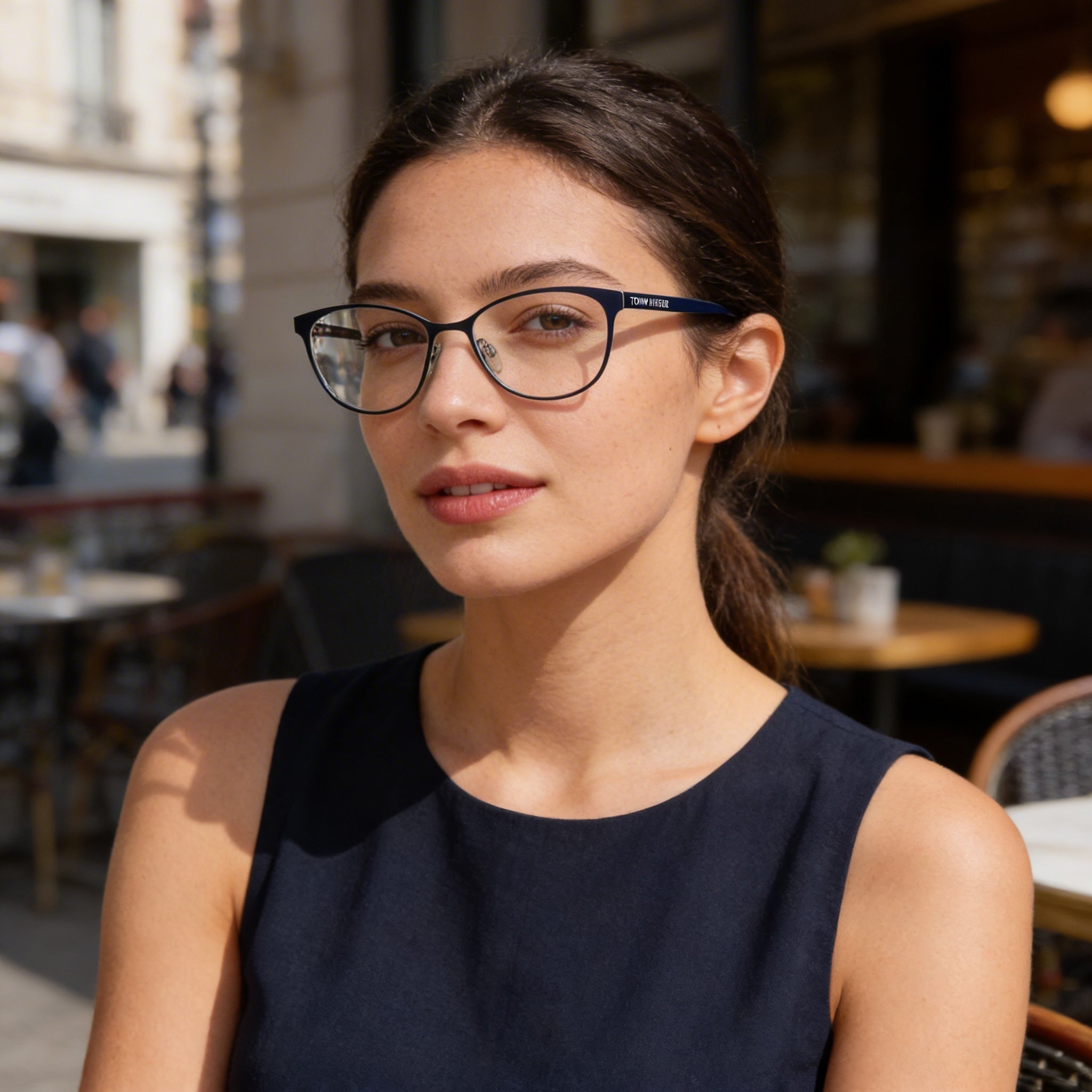 Tommy Hilfiger Th 1778 Eyeglasses for Unisex, Featuring Blue Crystal Stainless Steel Frame, 53mm, Photo 5
