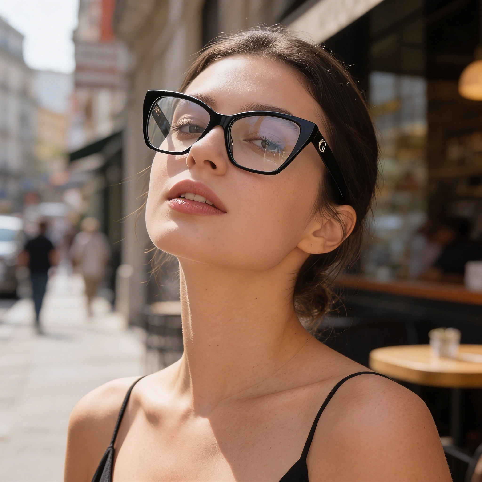 Guess Gu50235 Gafas de Mujer de Plástico Brillante Negro No- Lentes 52mm, Photo 6