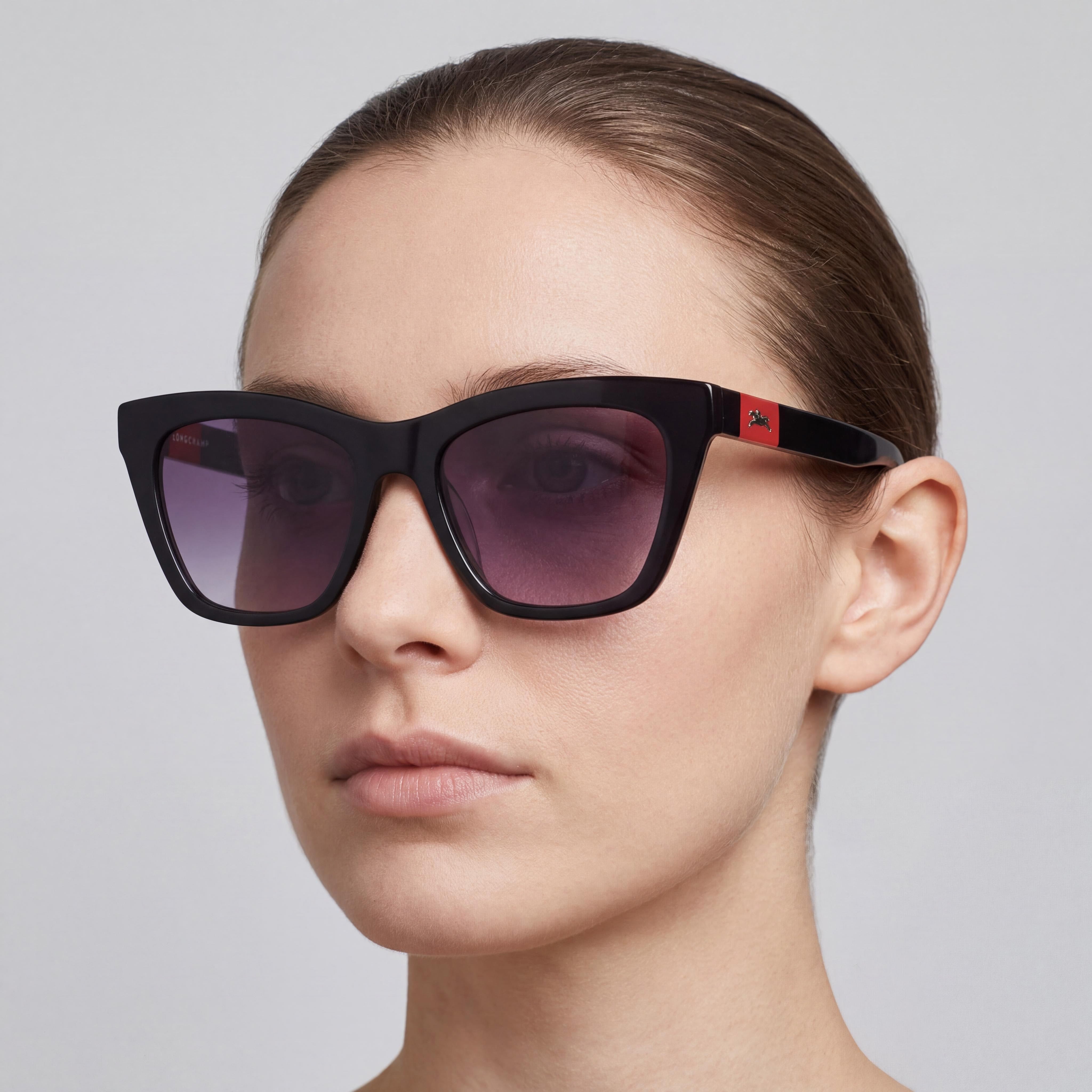 Gafas de sol informales Longchamp LO715S para mujer, de acetato, con montura blanca y negra, no polarizadas, de 54 mm, Photo 5