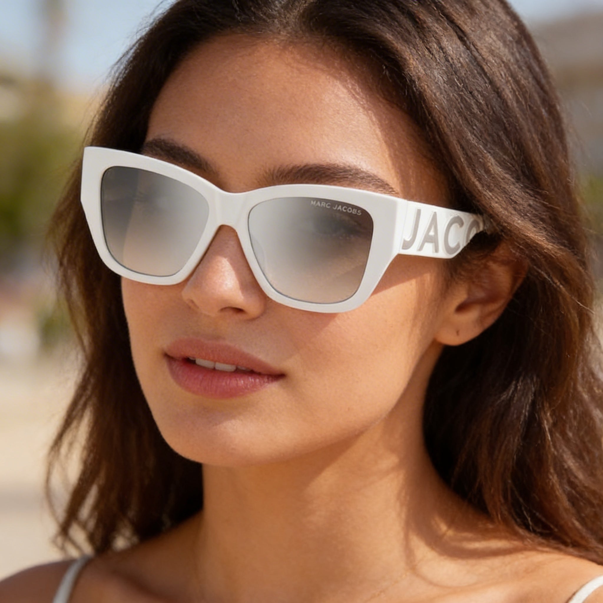 Marc Jacobs Fashion Women's Acetate Sunglasses in White Grey with UV Protection Lenses, 55mm, Photo 3