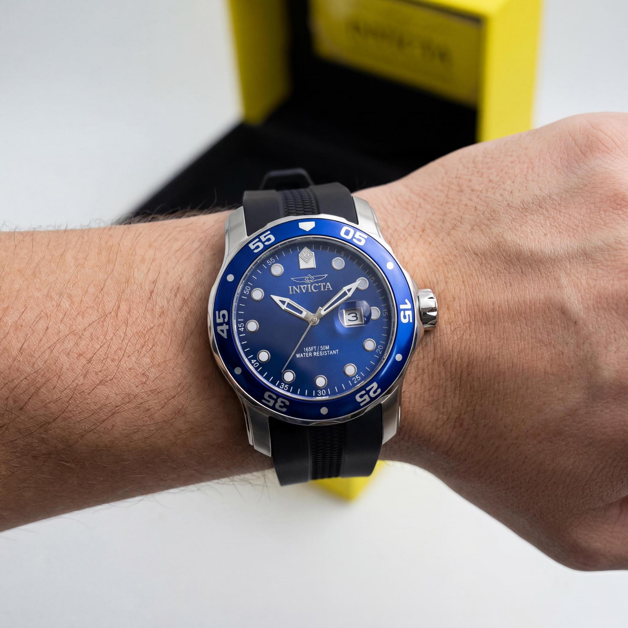 Reloj Invicta Pro Diver IN-45734-AMZUK para hombre, de cuarzo, resistente al agua, de acero inoxidable plateado y esfera azul, de 48 mm., Photo 3