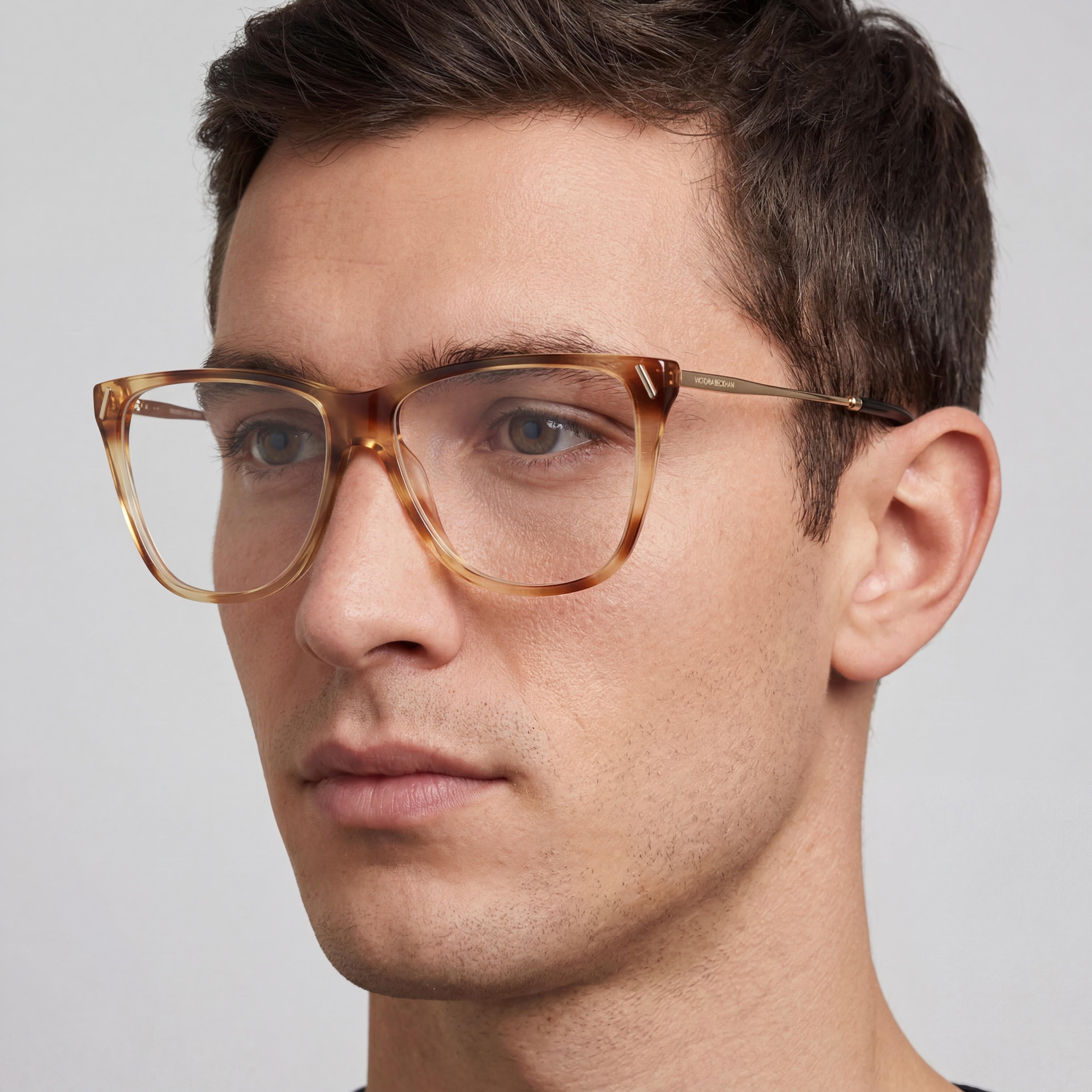 Victoria Beckham Modern VB2636 Men's Blonde Havana Acetate Frame Polycarbonate Lens Sunglasses 56 Millimeters, Photo 4