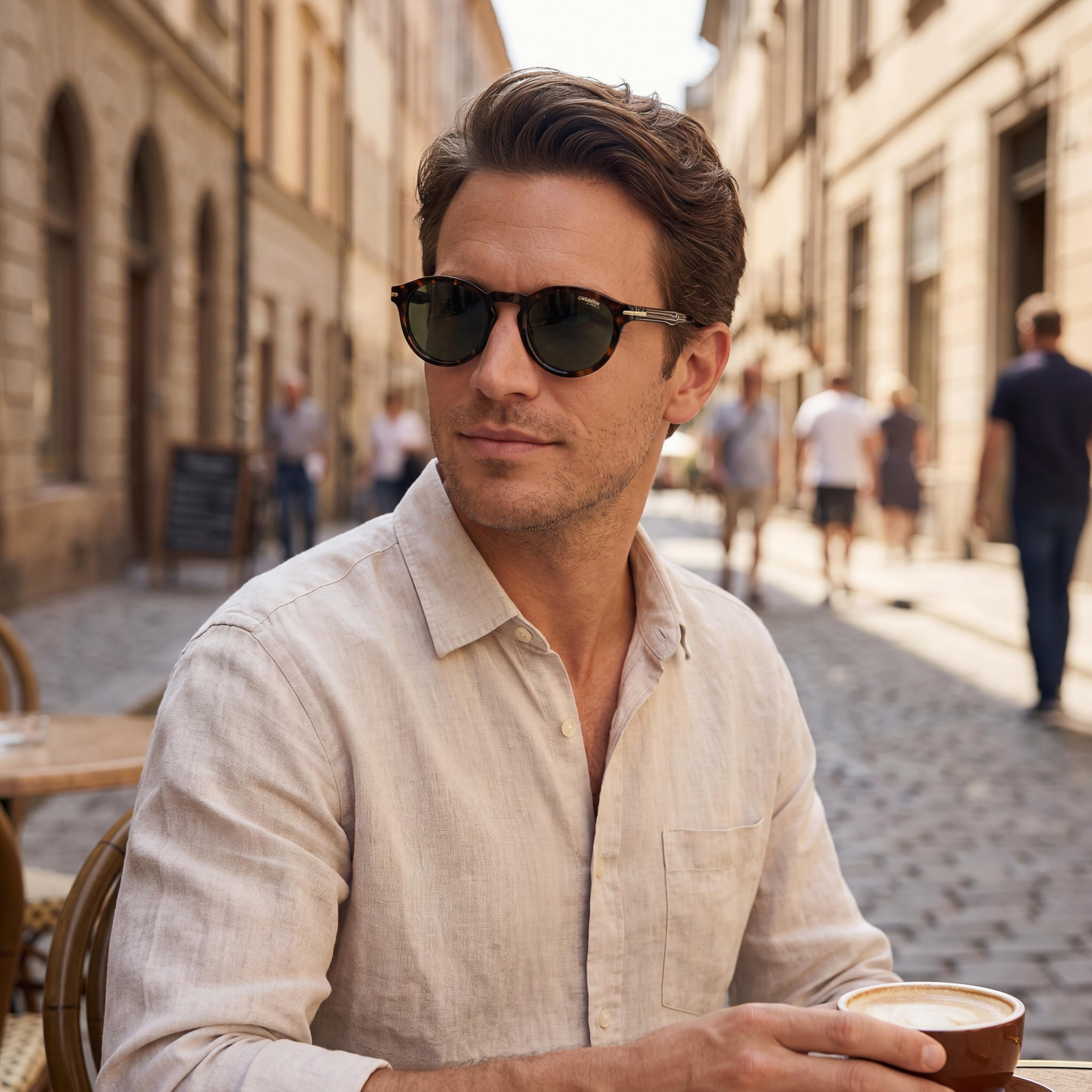 Carrera Casual Men's Full-Rim Pantos Havana Acetate Frame Sunglasses with 100% UV Protection and 48mm Lens Width, Photo 5