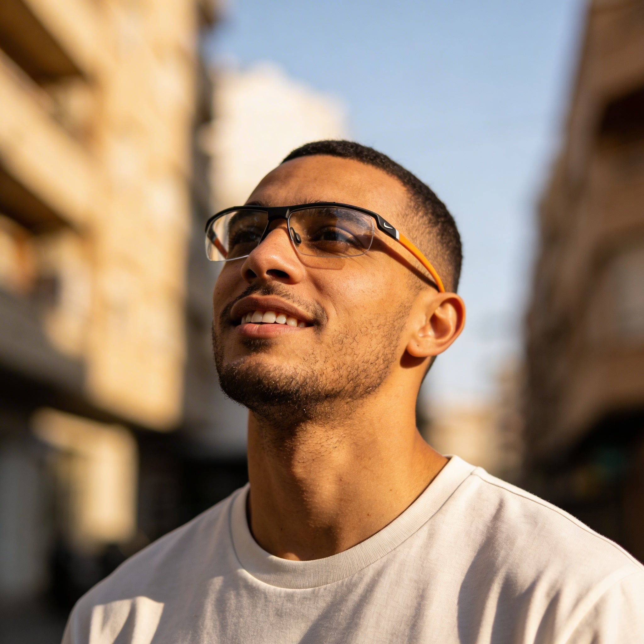 Nike 7071/2 Men's Dark Grey/Orange Plastic Prescription Ready Optical Eyeglasses, Lens Width 57, Photo 6