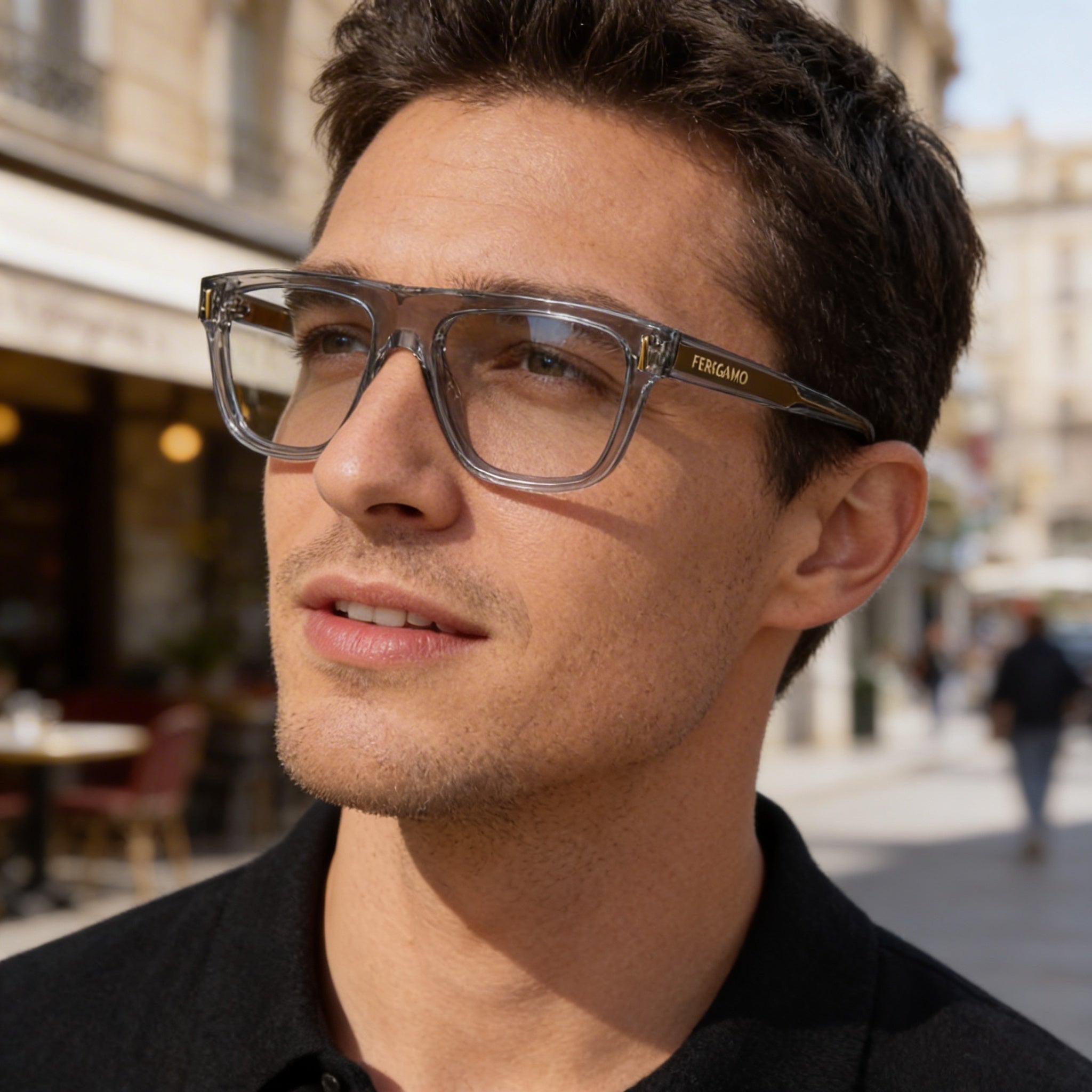 Salvatore Ferragamo Sf2997 Men's Acetate Frame Eyeglasses Light Crystal Grey 55mm, Photo 6