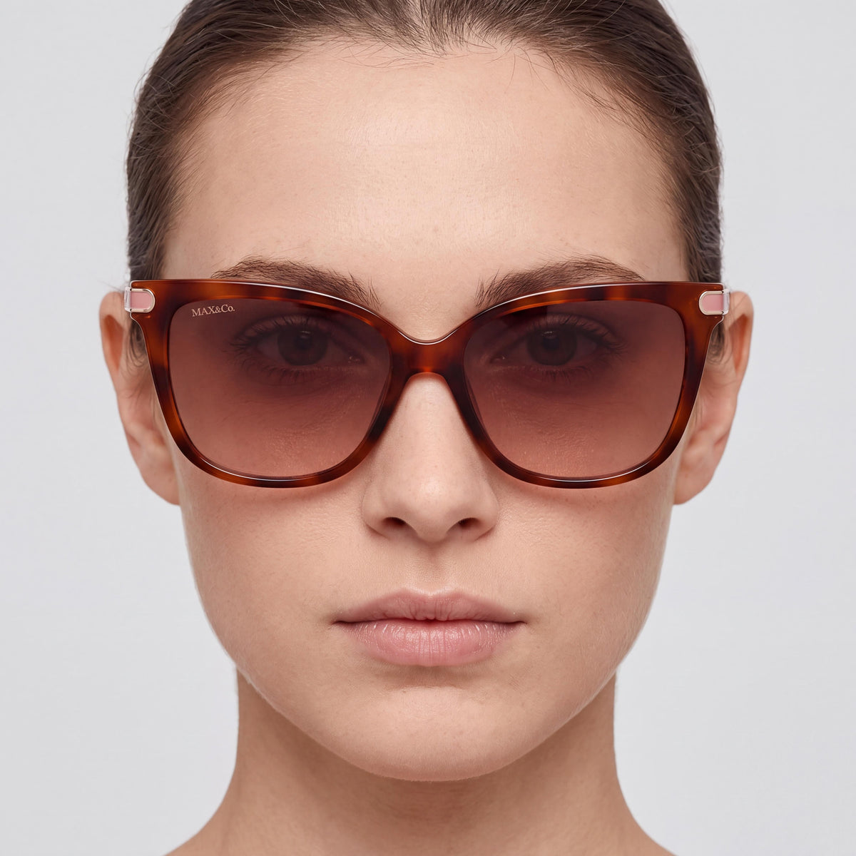 Max & Co. Modern Women's Dark Havana Tortoise Sunglasses with Gradient Brown Lenses 100% UV Protection 55mm, Photo 5