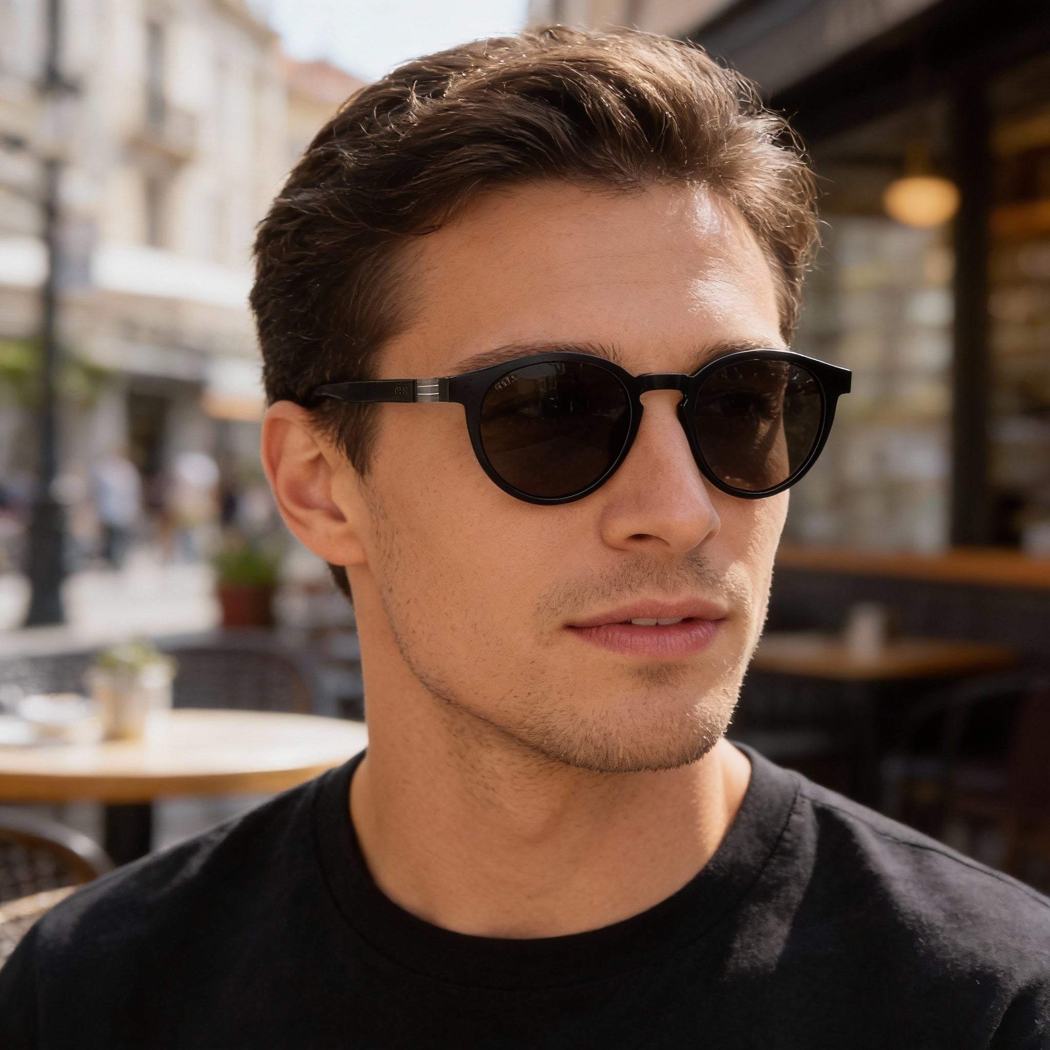 Hugo Boss Men's BOSS 1575/S Round Plastic Transparent Grey/Green Mirror UV Protected Sunglasses 51mm, Photo 6