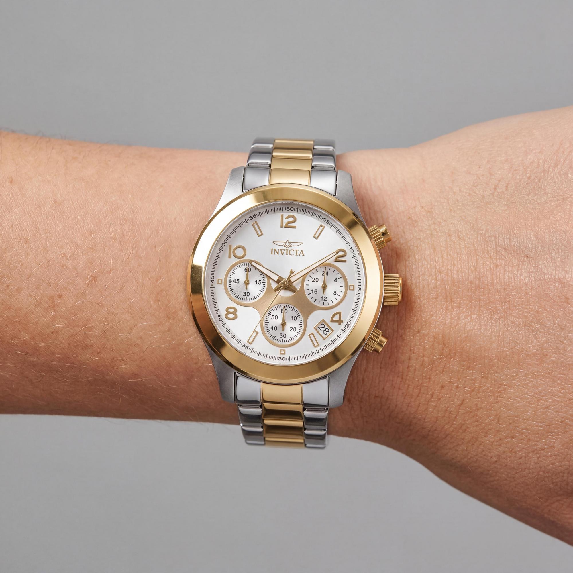 Reloj Invicta Angel de cuarzo con cronógrafo de acero inoxidable dorado de 38 mm para mujer, Photo 4