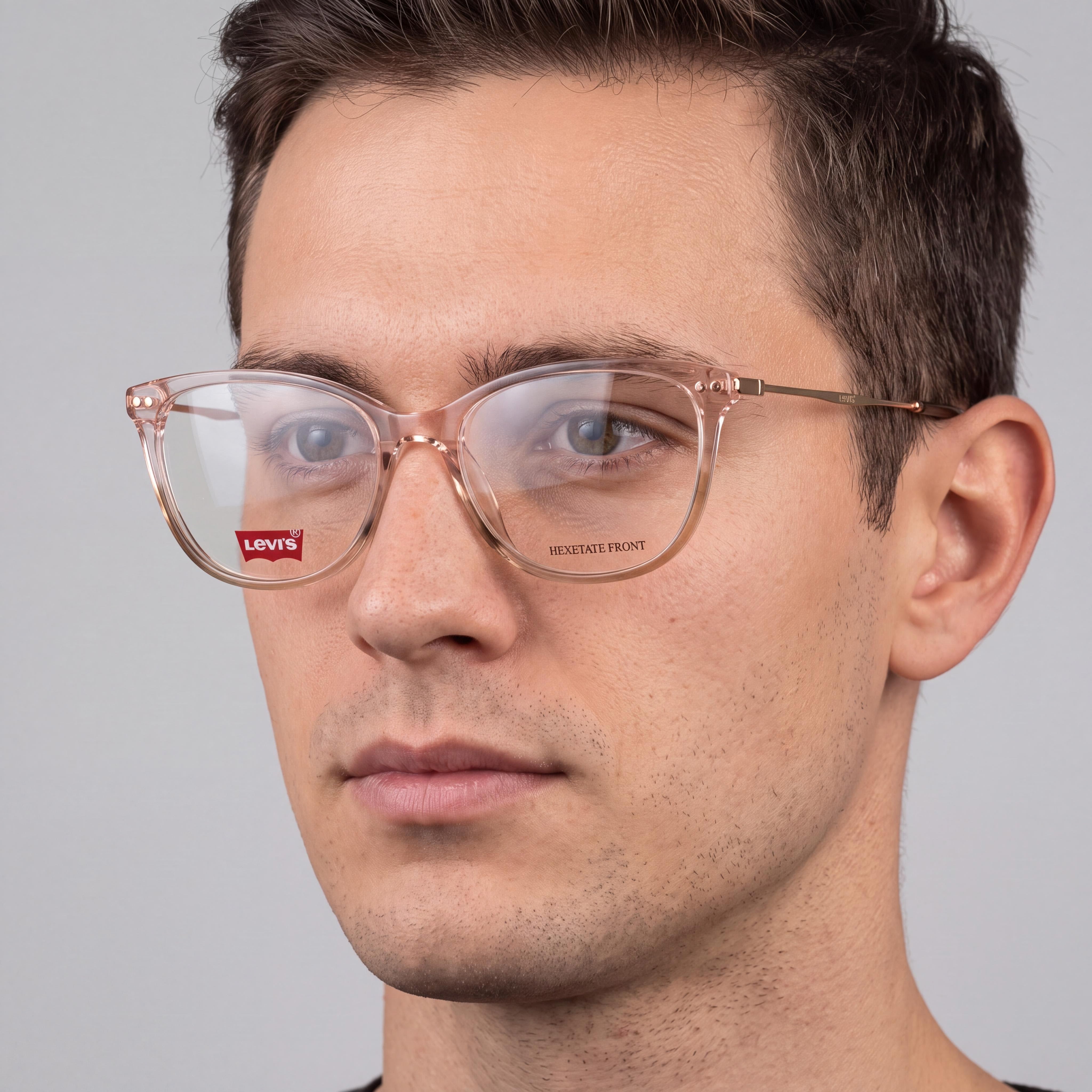 Gafas Levi's Vista LV 5021, montura de PMMA ECO rosa cuerno, lentes de demostración, ancho de lente 51 mm, puente 16 mm, patilla 140 mm, Photo 4