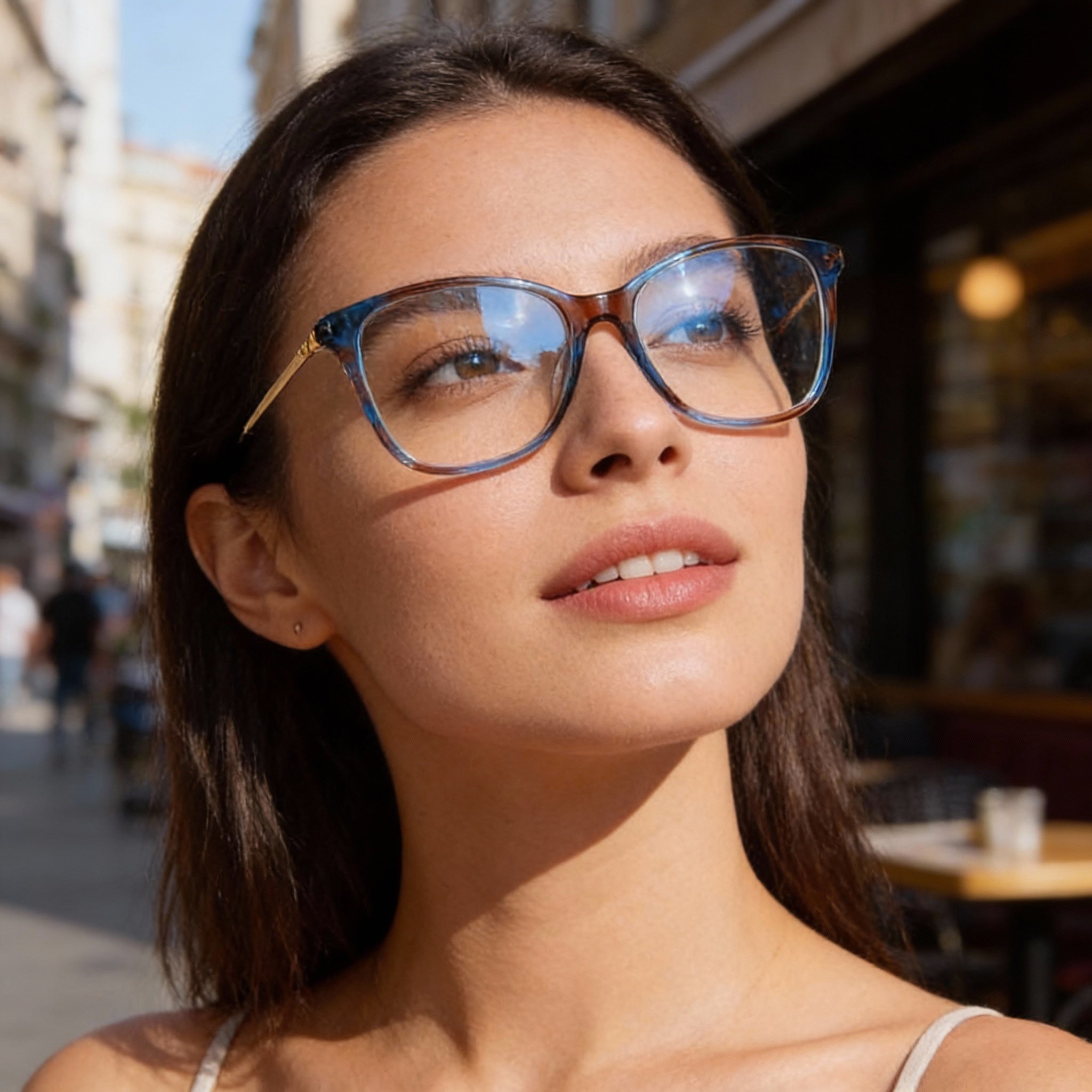 M Missoni Color Line Collection MMI 0015 Women's Brown Blue Glittery Acetate Rectangular Eyeglasses 54-16-145mm, Photo 6