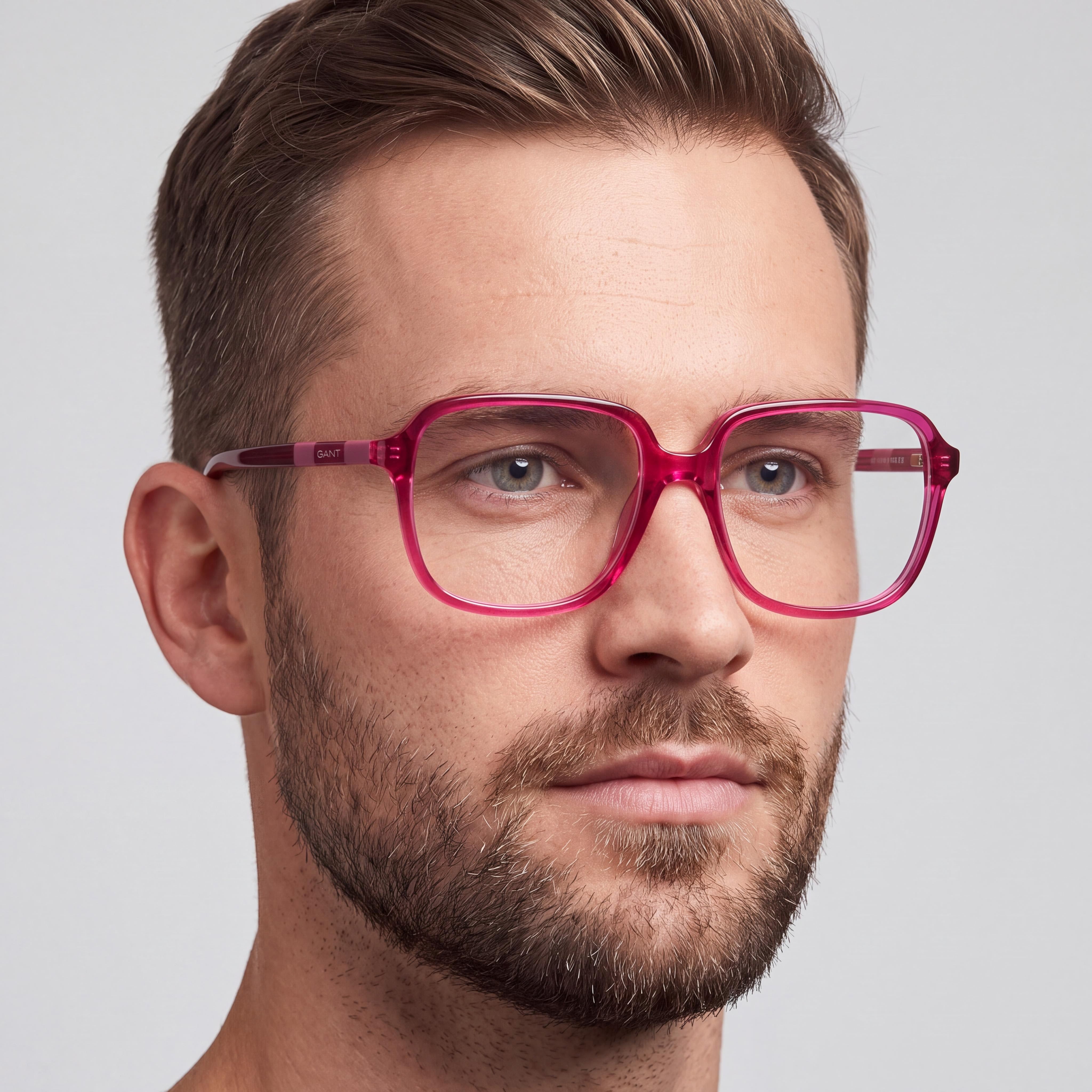 Gafas GANT para hombre Ga4155 con montura de plástico fucsia brillante y lentes de policarbonato de 55 mm, Photo 3