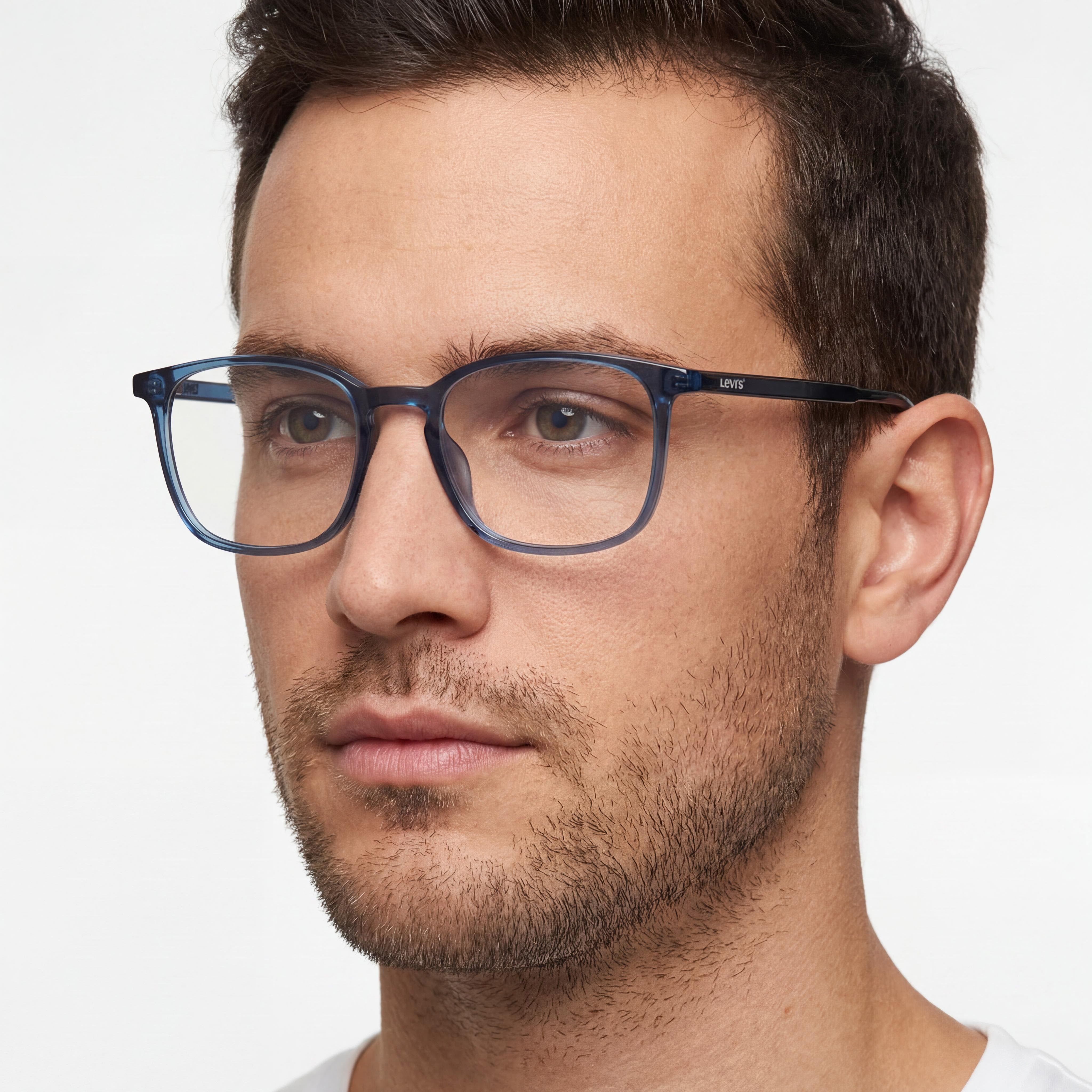 Gafas Rectangulares Azules para Hombre Levi's Lv 7071/F/Lev, 55mm, Photo 3