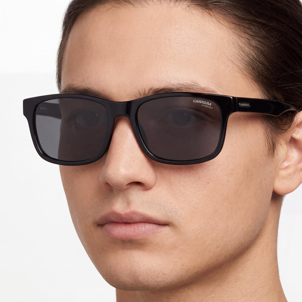 Gafas Clásicas Carrera para Hombre y Mujer, Montura de Acetato Negro, Protección UV, Aptas para Receta Médica, 57mm, Photo 3