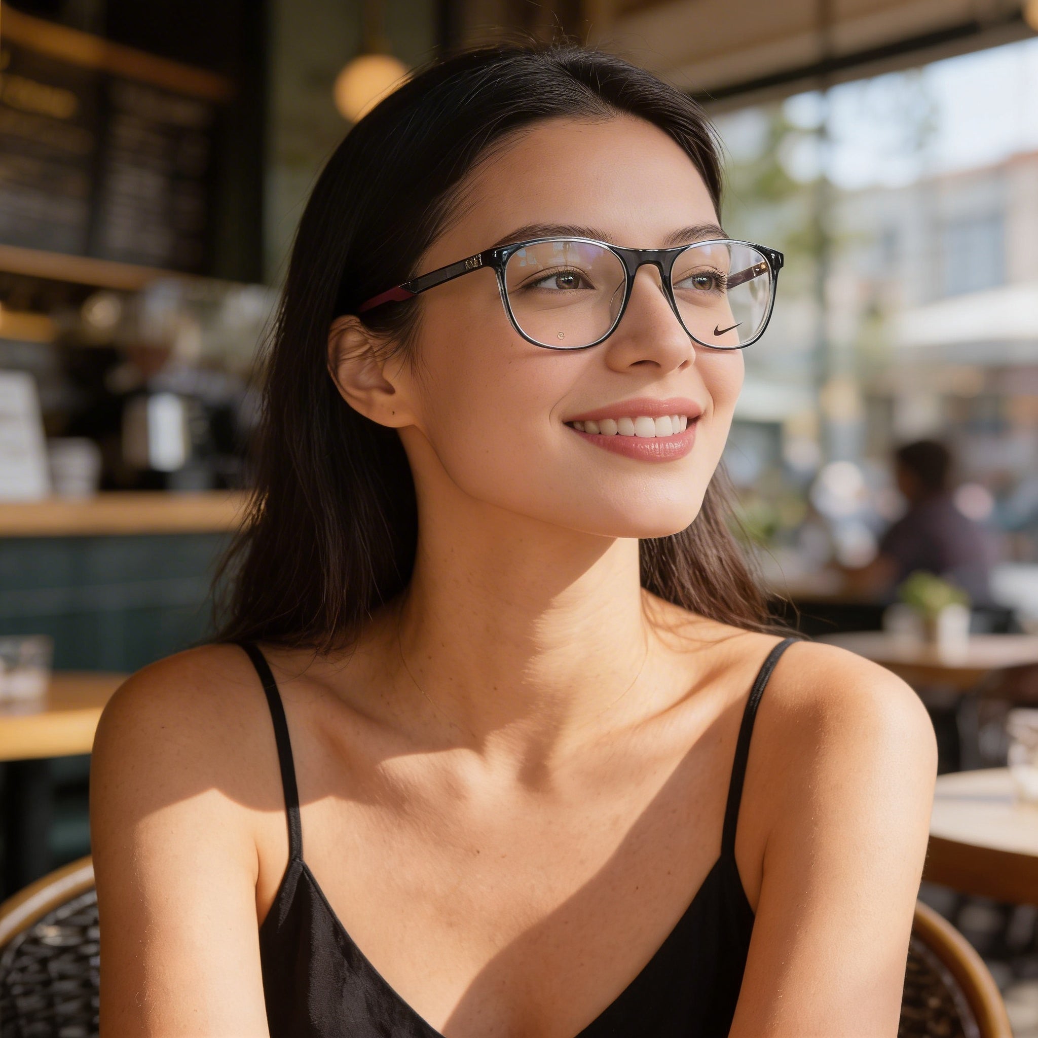 Nike Modern Unisex Optical Eyeglasses with Dark Grey Alloy Steel Frame, Frame Size 52-18-145 millimeter, Photo 6