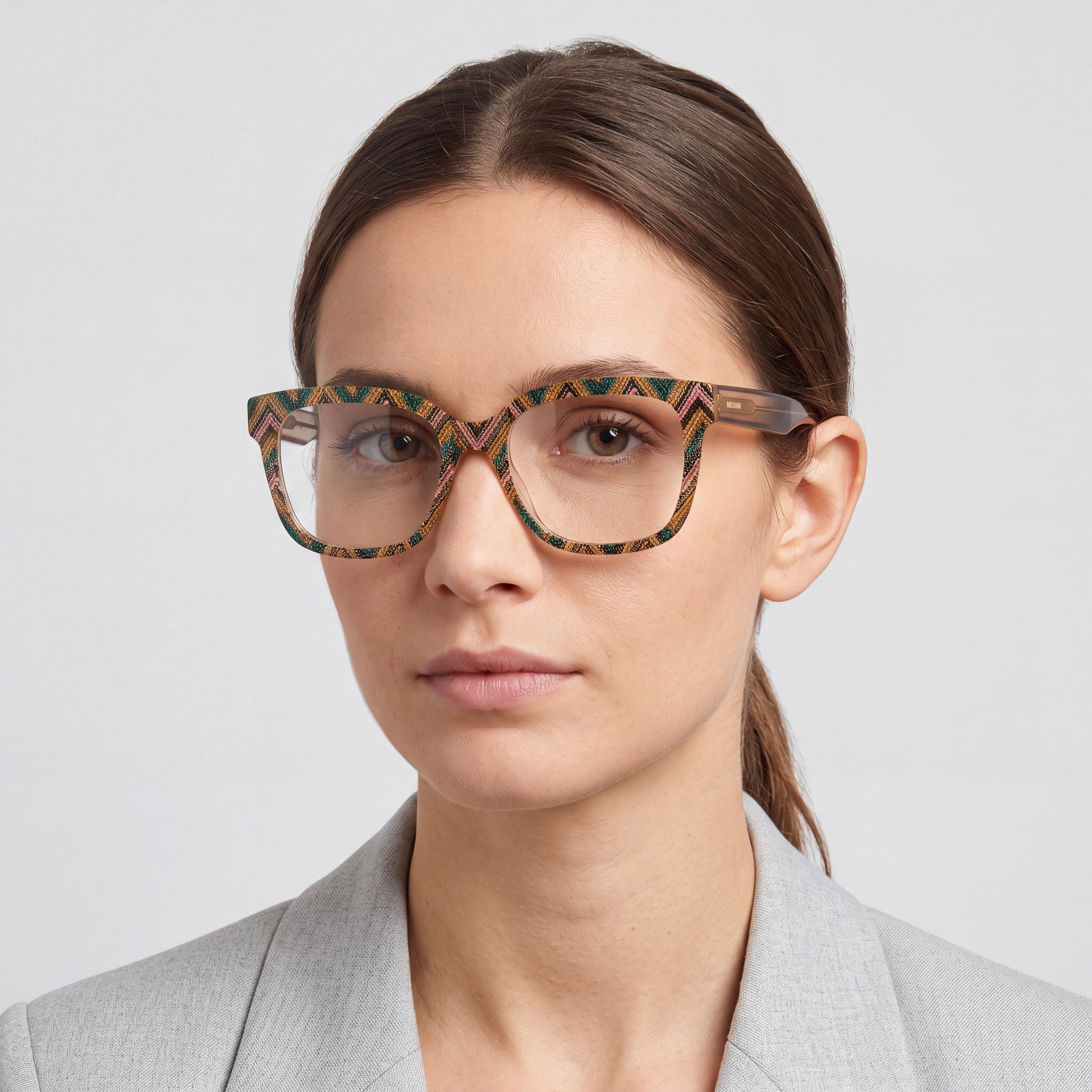 M Missoni Casual Women's Acetate Optical Eyewear Frame Pattern Pink Green Size 51-18-140, Photo 3