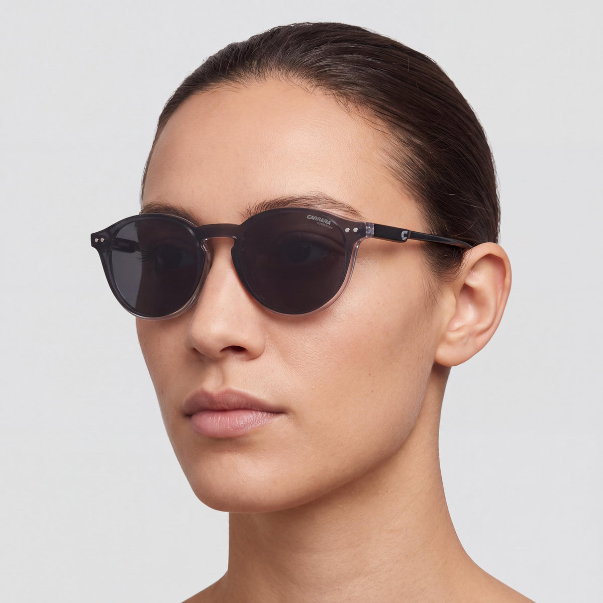 Carrera Classic Unisex Clip-On Sunglasses with Transparent Grey Injected Cellulose Frame 48-20-135, Photo 4