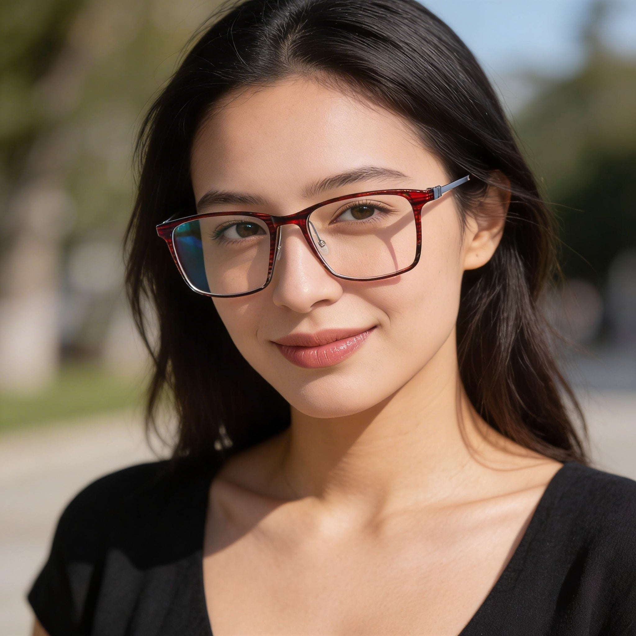 Flexon EP8011 Unisex Eyewear with Metal Frame and Lenses in Burgundy Grey , Size 53mm, Photo 4