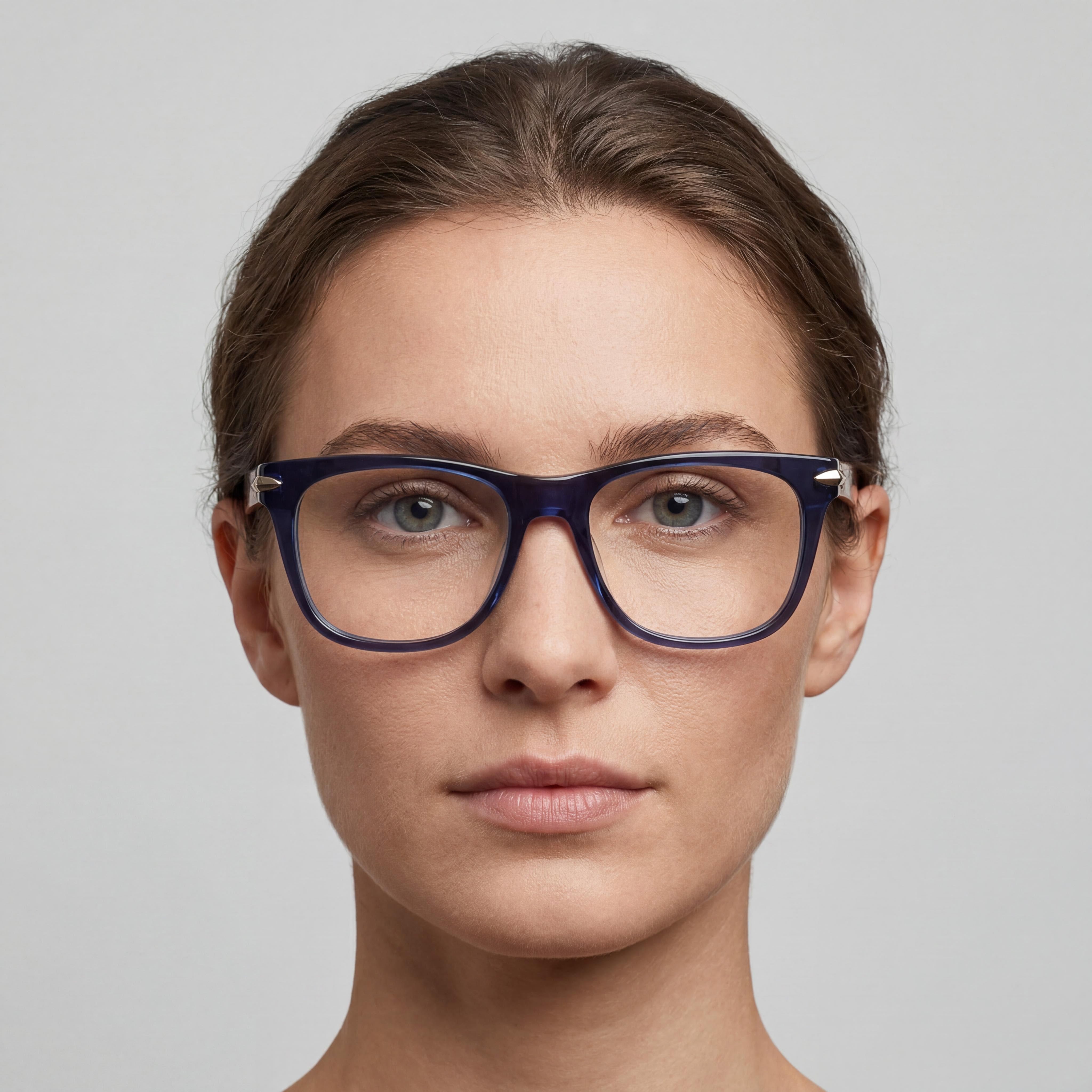 Gafas rag & bone Modern para mujer, de acetato azul-marrón, montura completa cuadrada, con lentes adaptables a la luz, 54-18-150, Photo 5