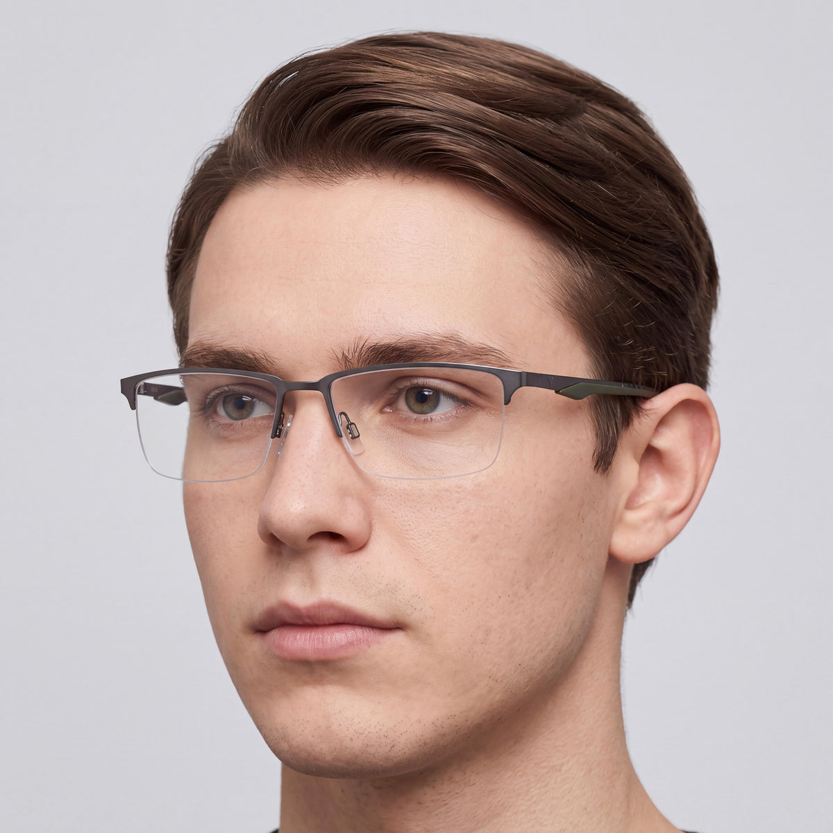 PUMA 0413o-002 Unisex Classic Acetate Gunmetal Transparent Eyeglasses 56mm, Photo 4