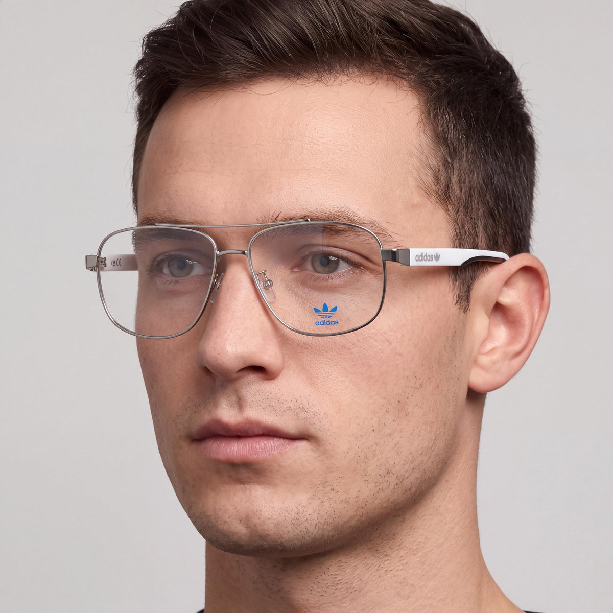 adidas Originals Or5024 Men's Casual Metal Sunglasses with Transparent Polycarbonate Lenses, Shiny Palladium 57-15-145, Photo 4