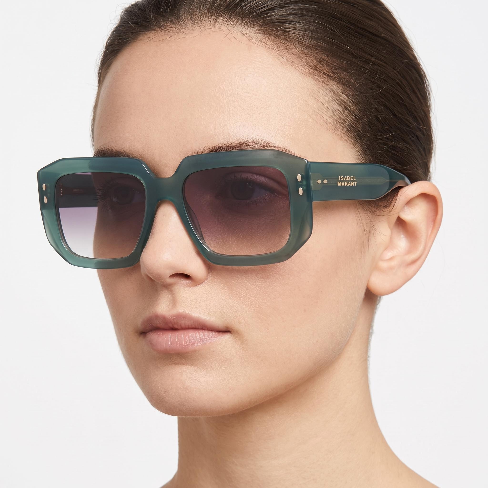 Gafas de sol Isabel Marant Classic para mujer, montura rectangular de plástico verde, 53 mm, policarbonato, protección UV 400, Photo 5