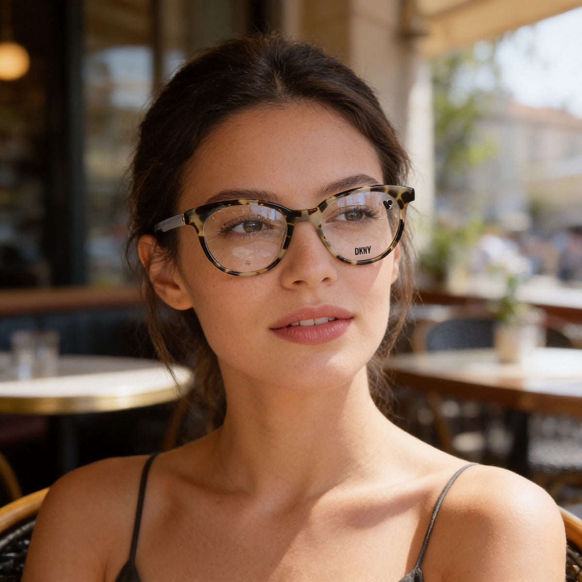 Gafas DKNY Modern unisex de acetato Bone Tortoise 50, Photo 4