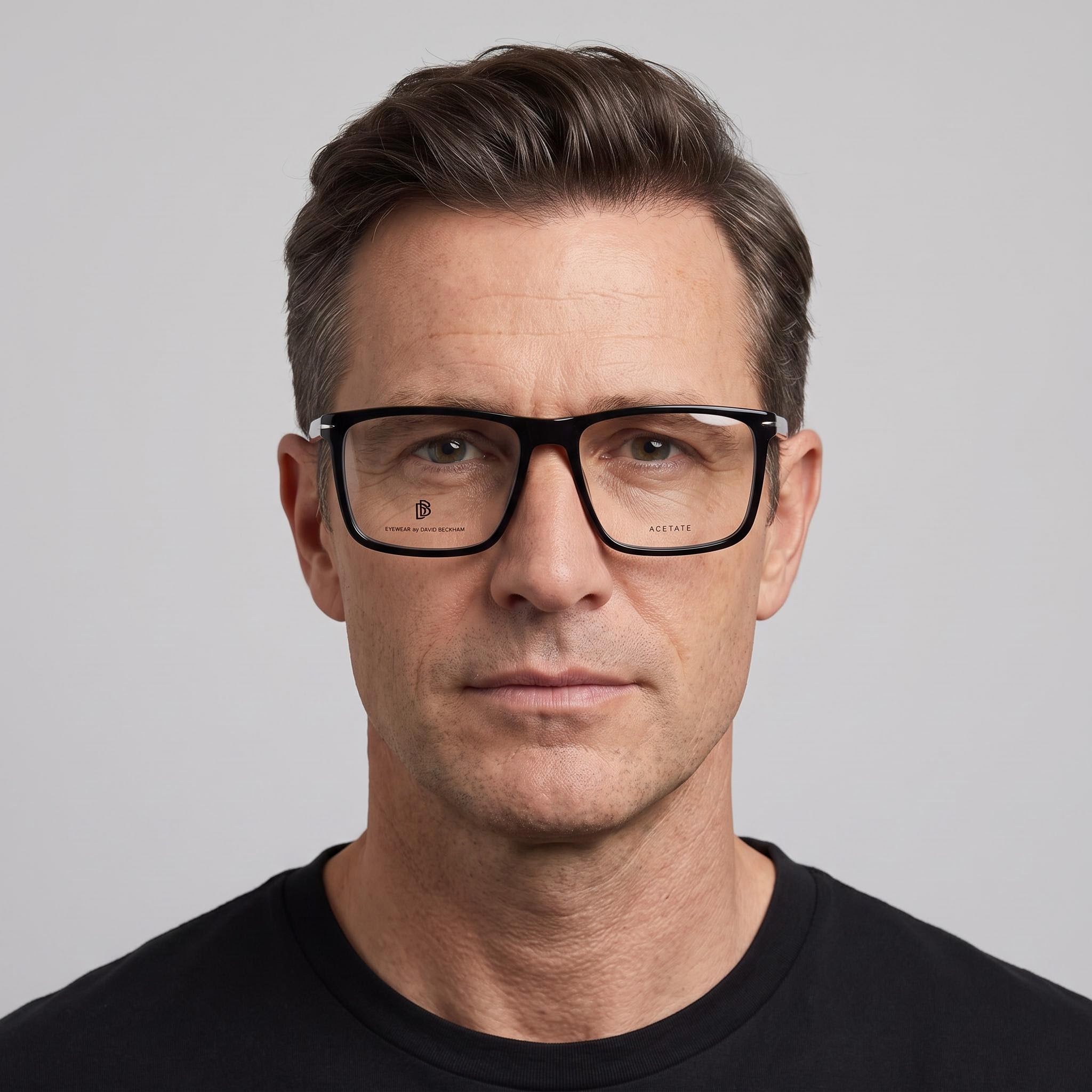 David Beckham DB 1094 Unisex Square Plastic Eyeglasses Black Matte Black 57mm, Photo 3
