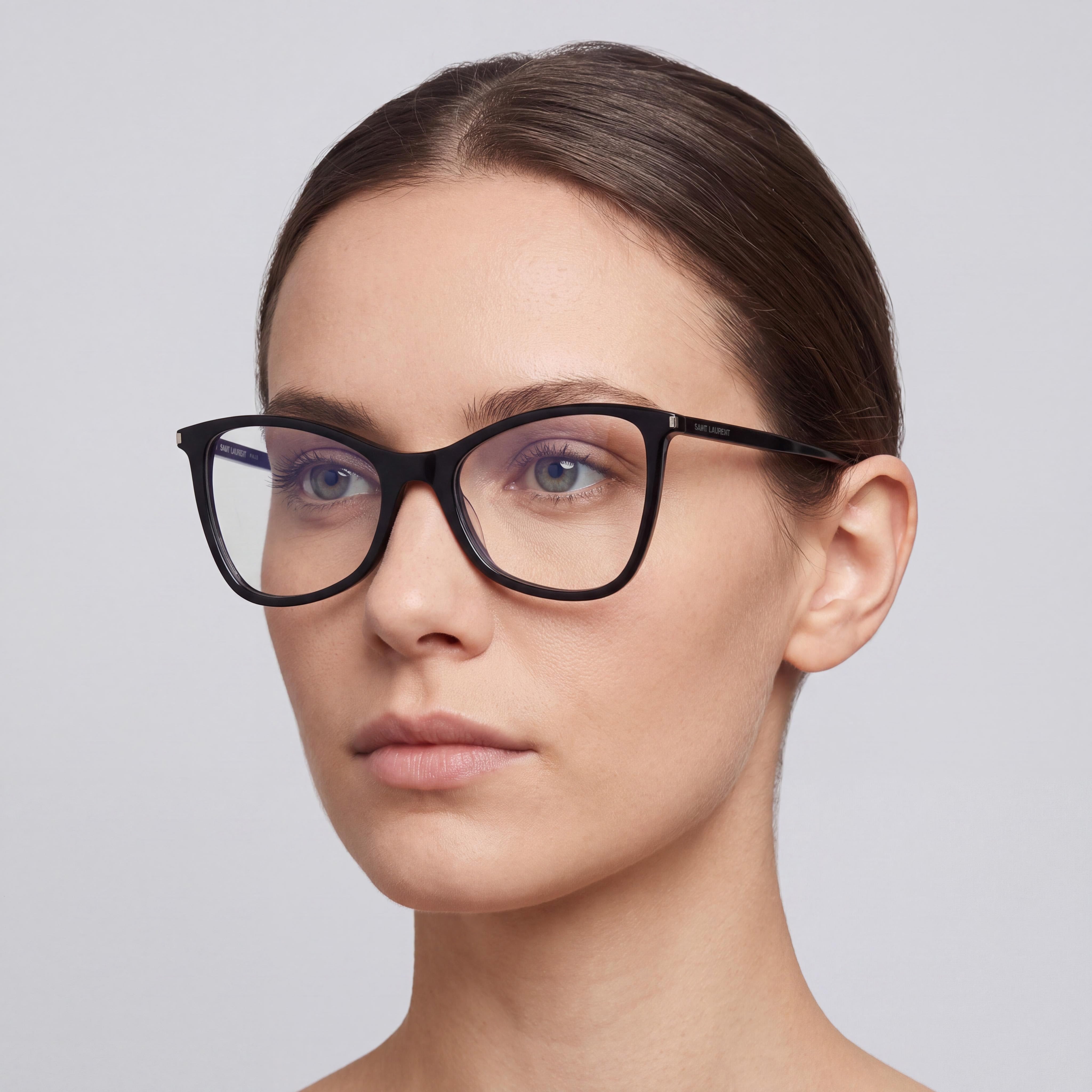 YVES SAINT LAURENT Jerry SL478 Women's Black Full Rim Butterfly Acetate Eyeglasses with Demo Lenses 53mm, Photo 5