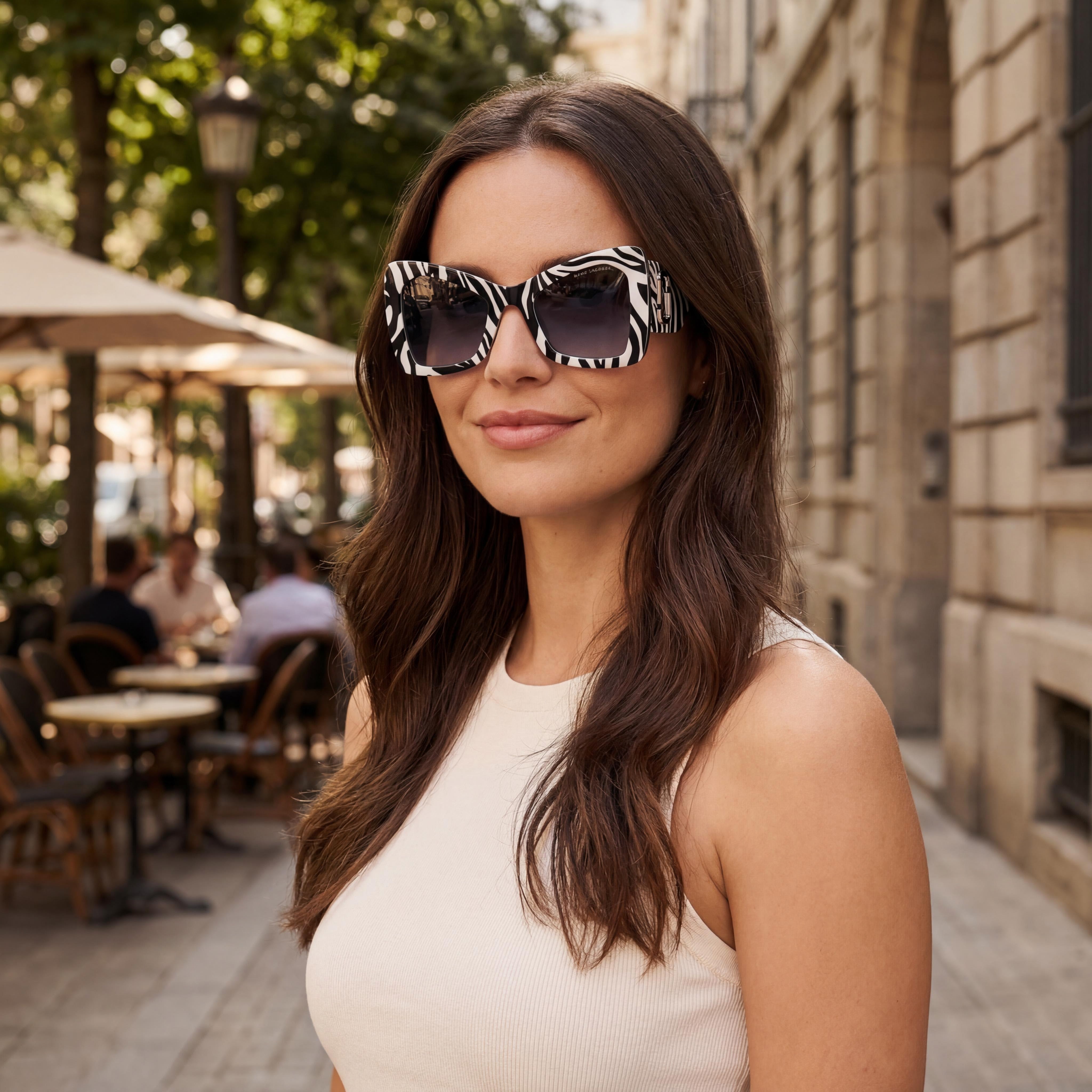 Marc Jacobs Classic Women's Black and White Pattern Plastic Frame Pattern Black White Lens Non-Polarized Sunglasses 52mm, Photo 6