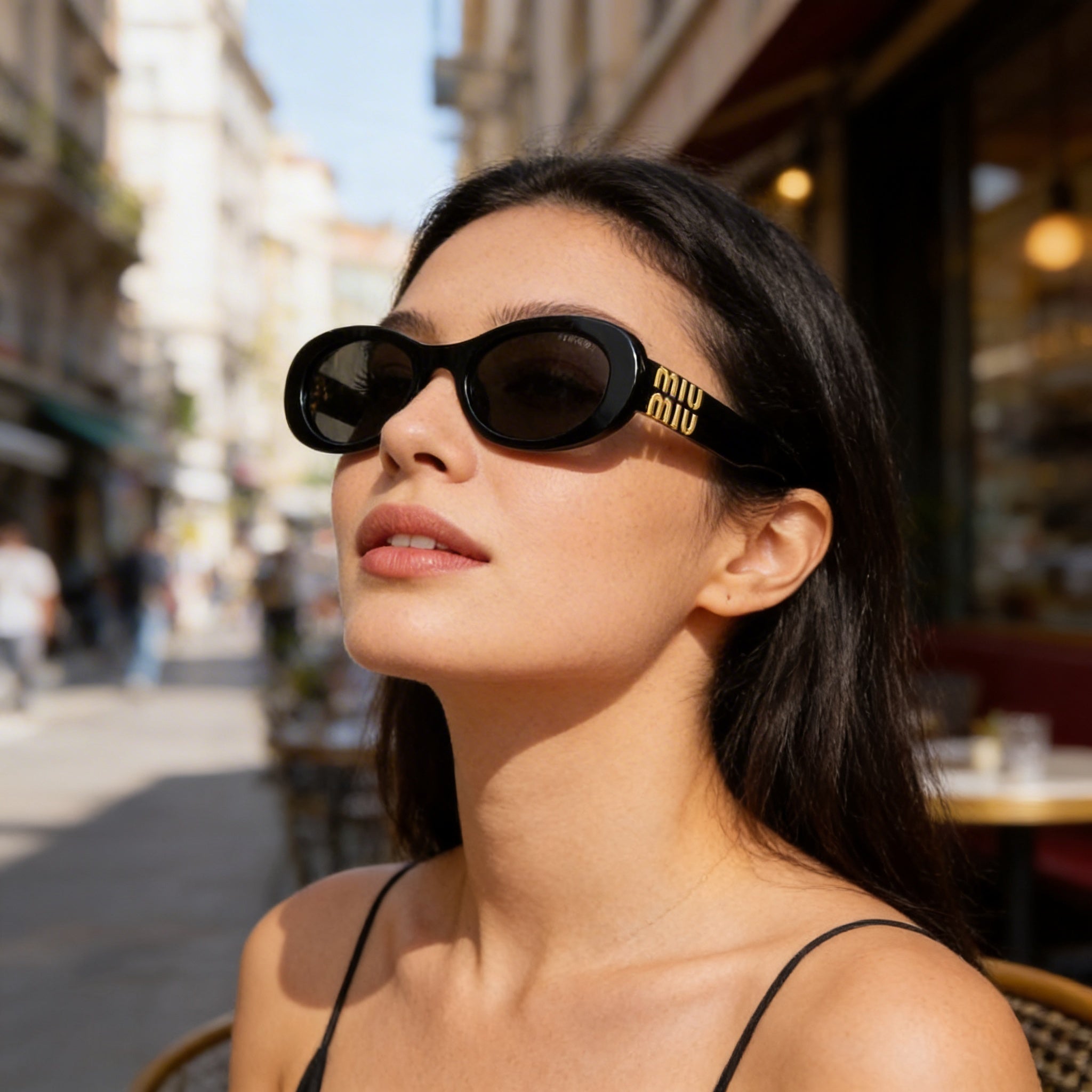 Miu Miu Sports Women's Multicoloured Plastic Sunglasses with Black Polarized UV Protection Lenses, Photo 4