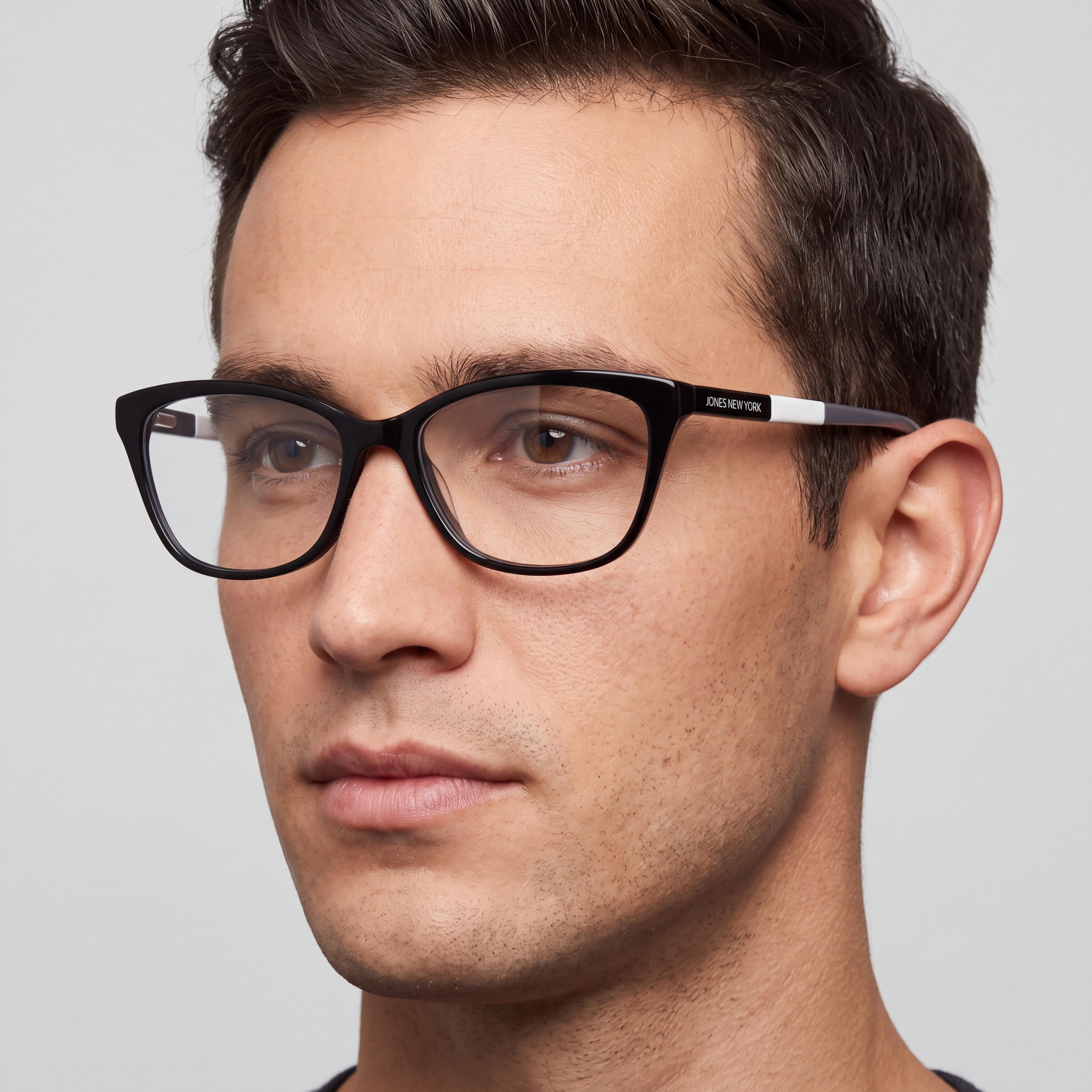 Jones New York J767 Men’s Black Eyeglasses with 55mm Lens Width, 16mm Bridge Width, and 140mm Temple Length, Photo 4