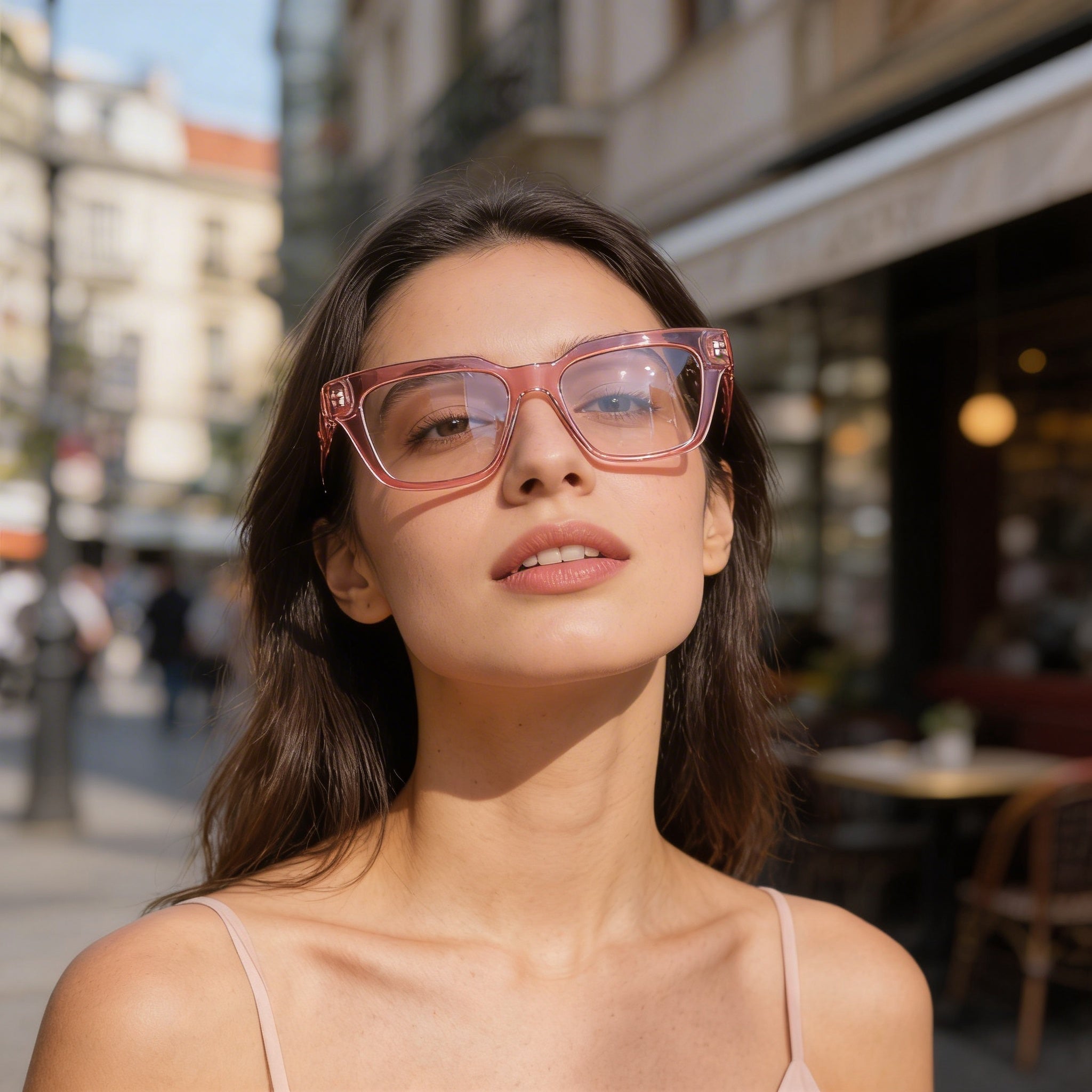 KARL LAGERFELD KL6152 Gafas de Estilo Moderno para Mujer con Montura de Plástico Inyectado Rosa y Cristales Rosas a Juego 52mm, Photo 7