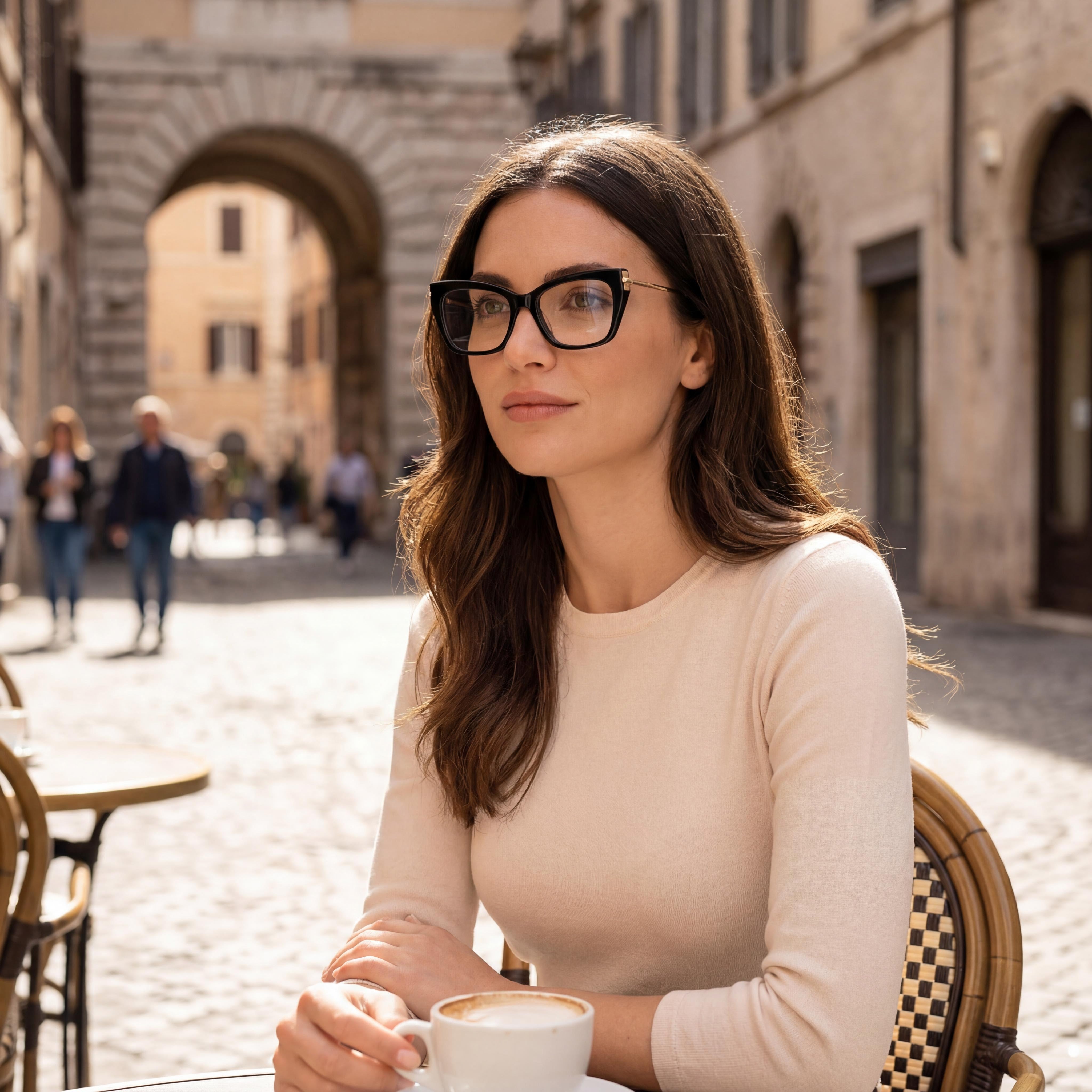 MaxMara MM5137 Women's Shiny Black Plastic Frame with Polycarbonate Polarized Lenses Eyeglasses 53mm, Photo 5