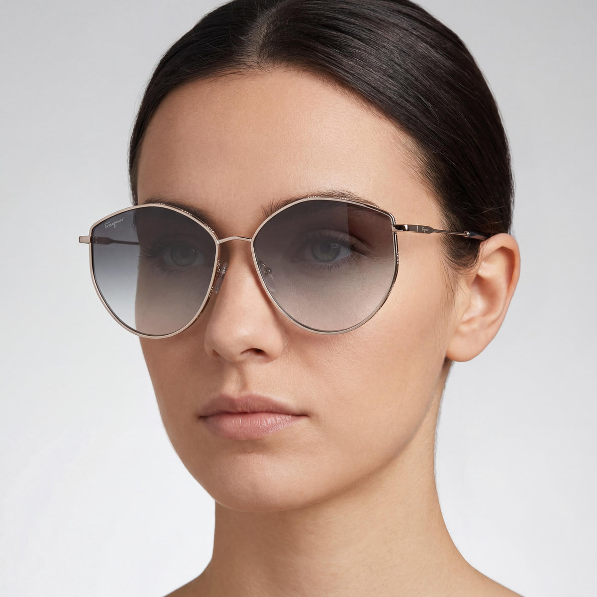 Ferragamo Sf264s Rose Gold Rectangle Sunglasses for Women, 60mm, Photo 4