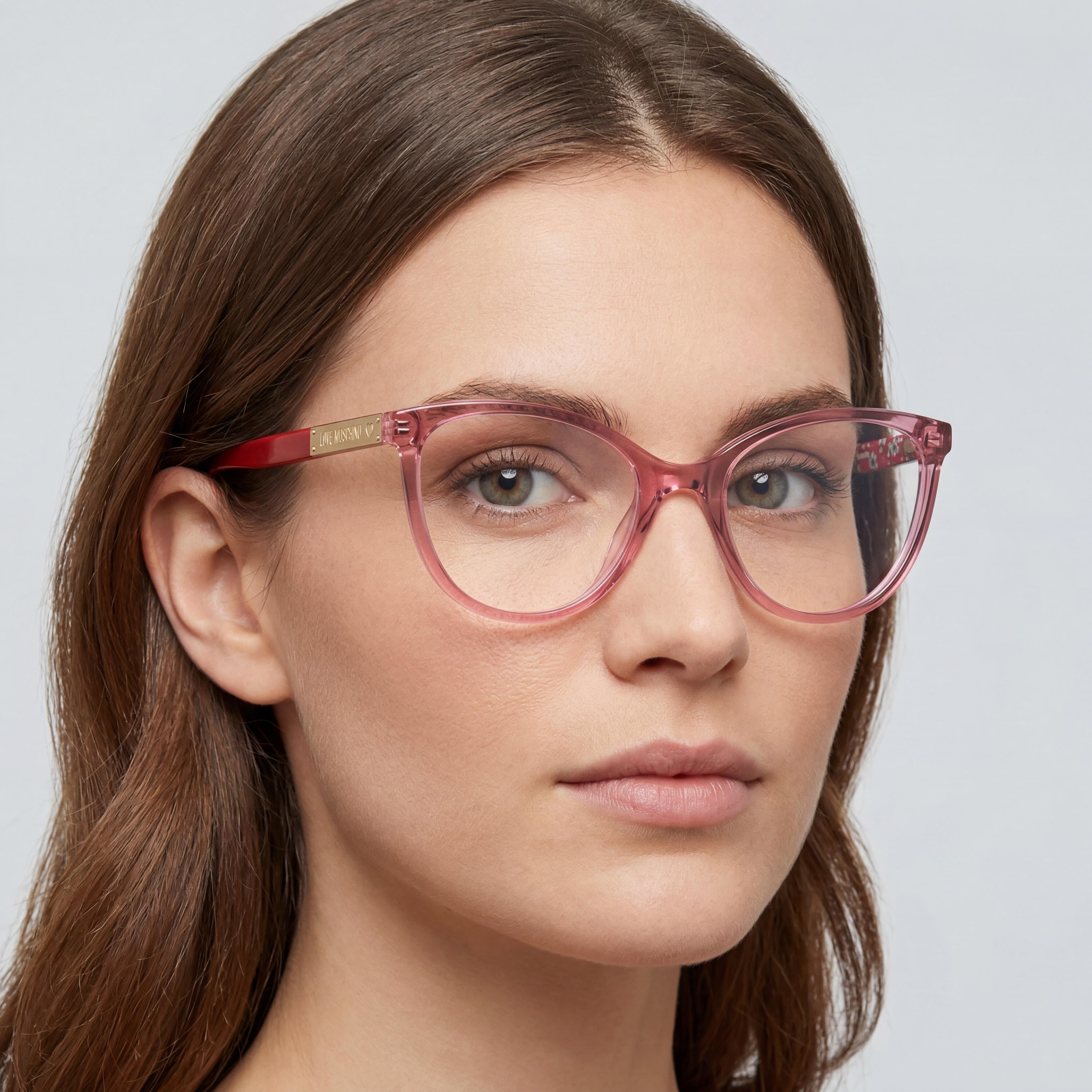 Gafas de sol Love Moschino Modern Cateye para mujer, montura de plástico multicolor, lentes de policarbonato rojo, 53-20-140 mm, Photo 4