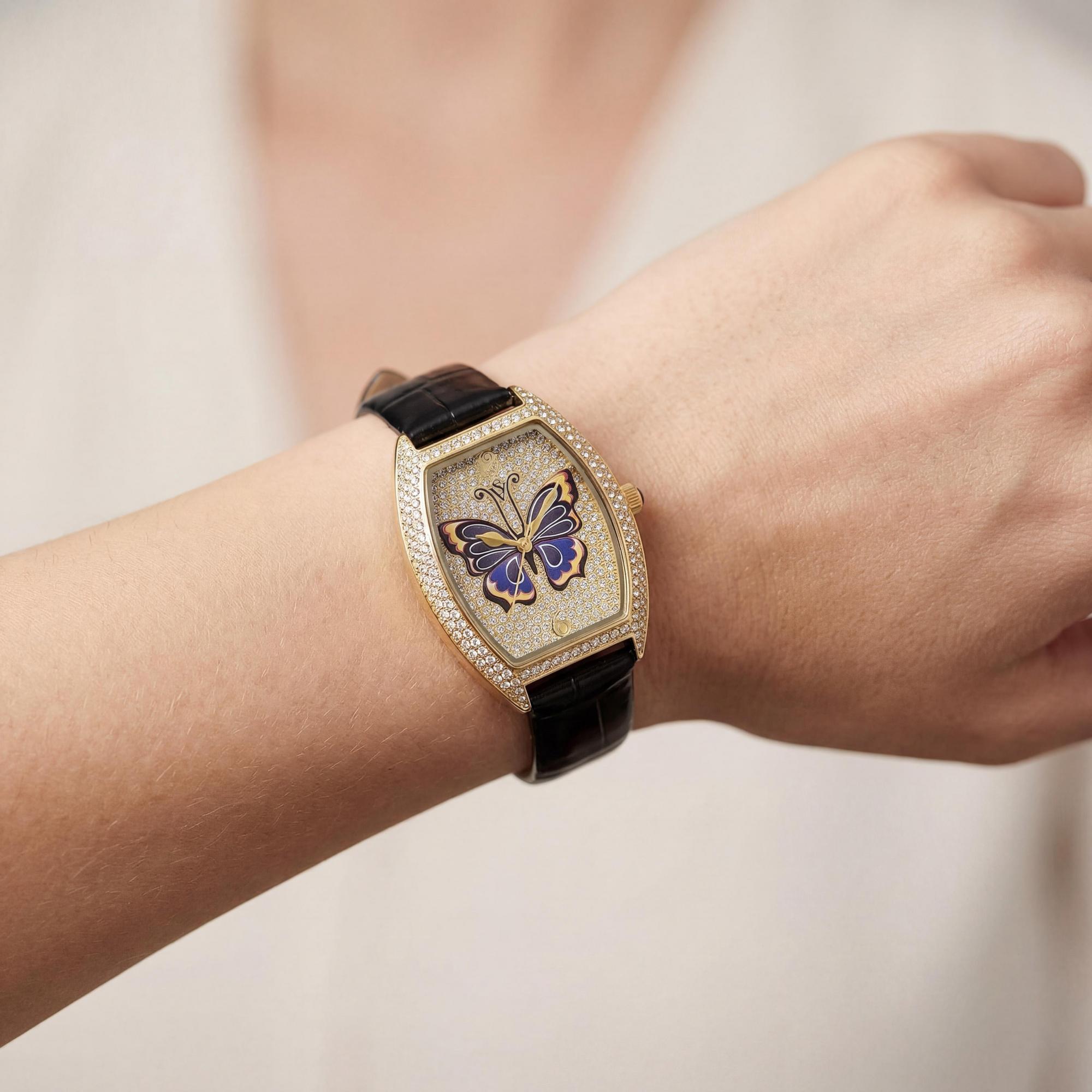 Reloj de cuarzo Christian Van Sant para mujer, de acero inoxidable y piel en tono dorado, resistente al agua y a los arañazos., Photo 3