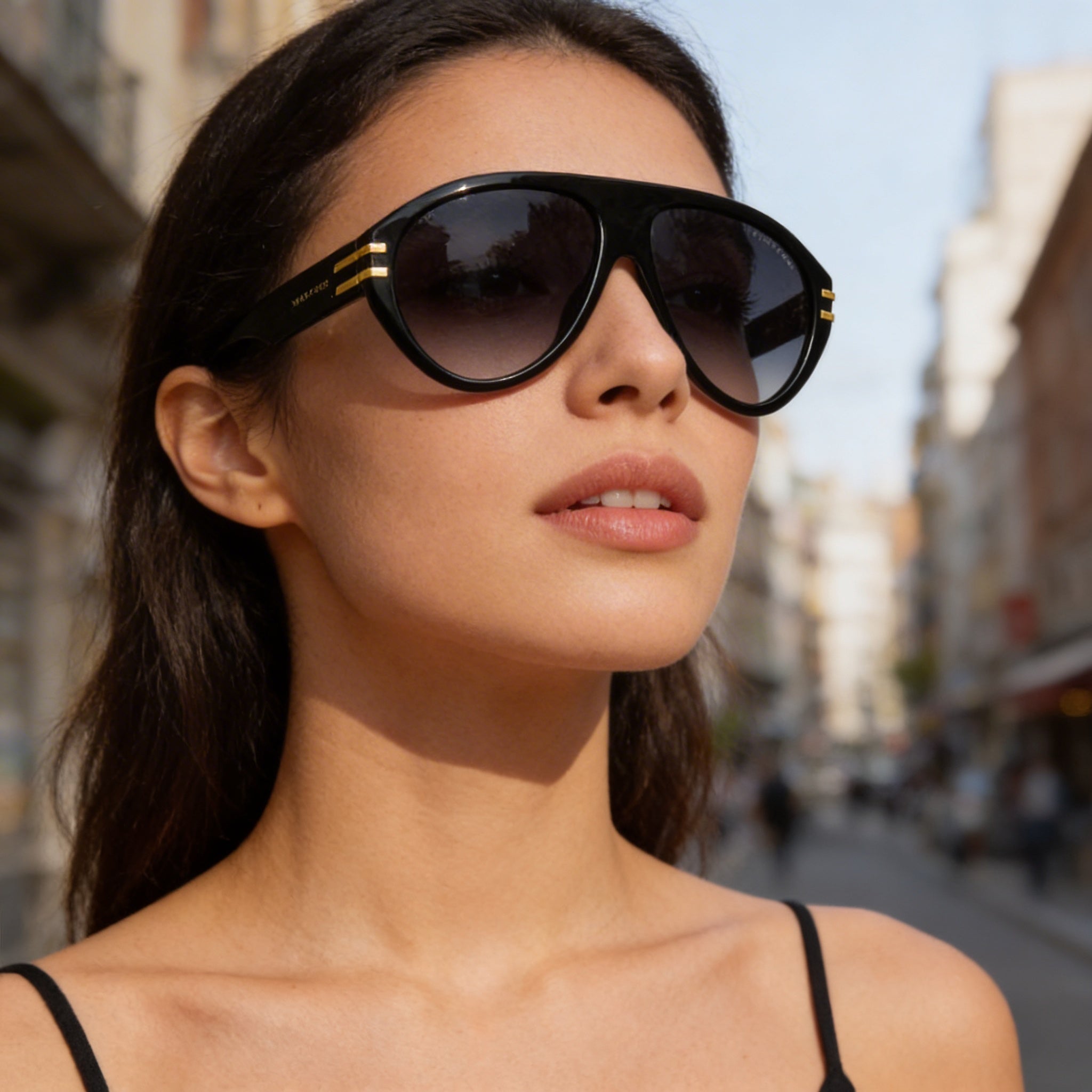 Marc Jacobs MARC 747/S Casual Unisex Acetate Frame Polycarbonate Lens Black Dark Grey Shaded Sunglasses 58mm, Photo 6