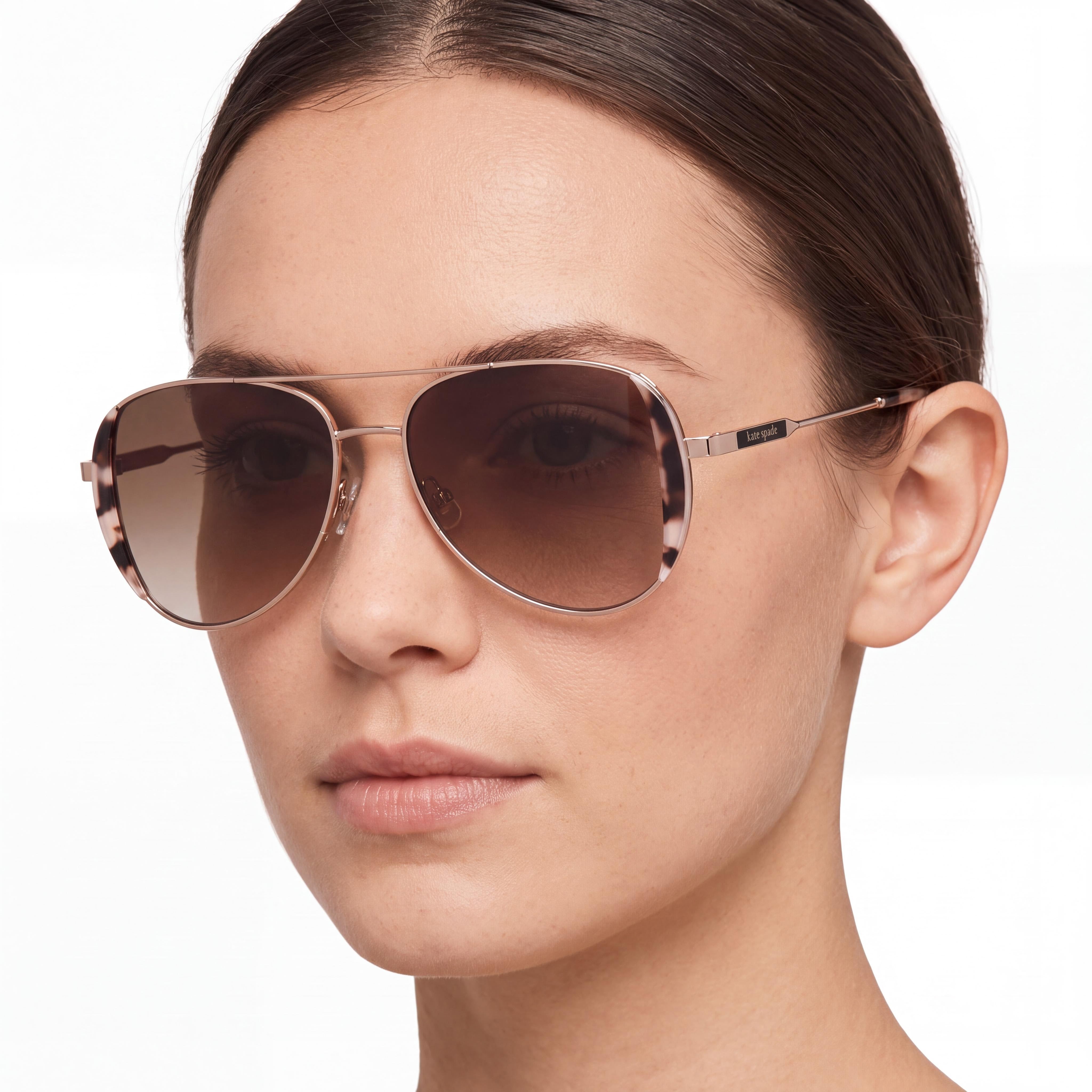 kate spade new york Ks Navy/G/S Women's Rose Gold Stainless Steel UV Protection Sunglasses 53mm, Photo 5