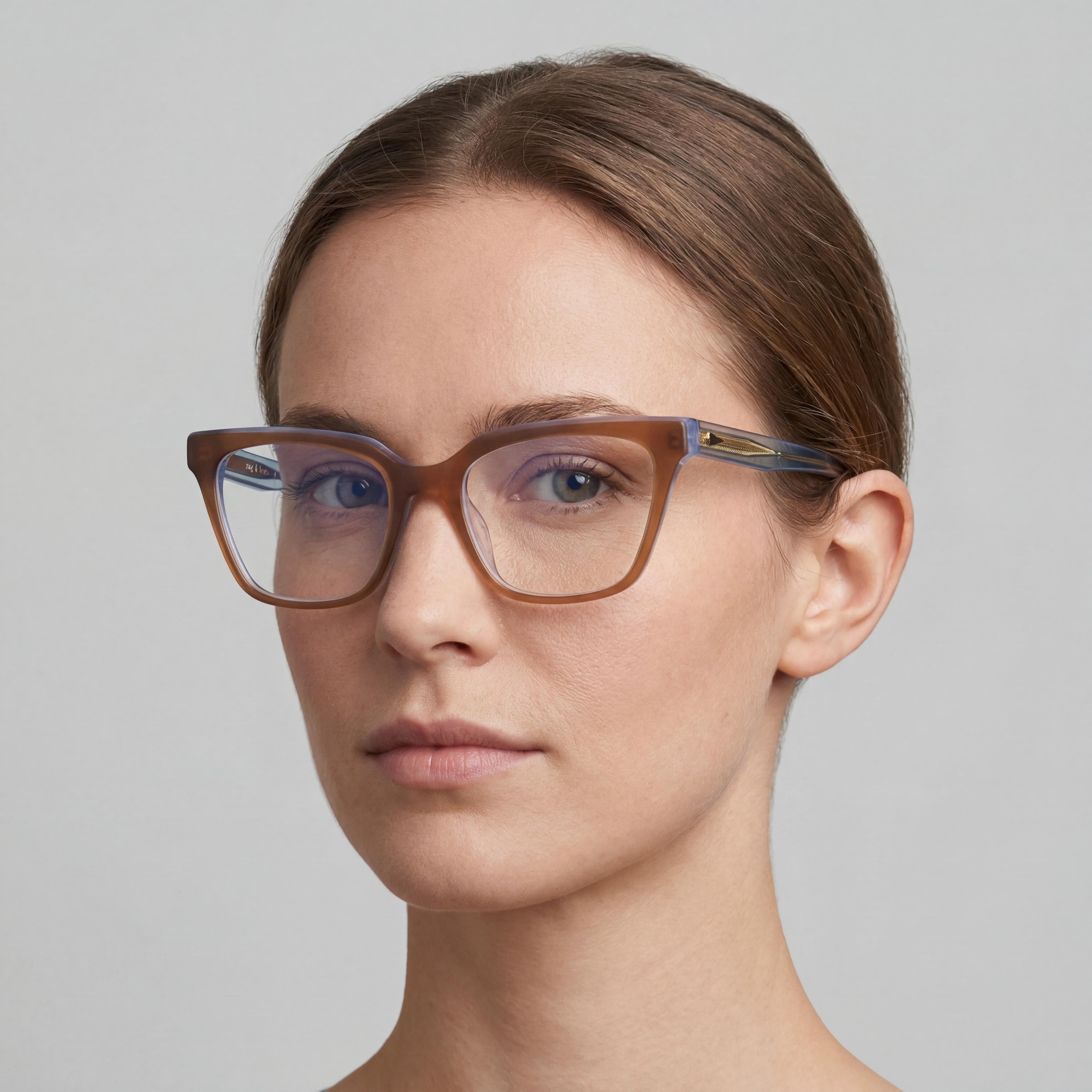 Rag & Bone Modern Rnb3057 Brown Blue Women's Acetate Prescription Ready Optical Frames, Lens 53mm, Bridge 18mm, Temple 140mm, Photo 2