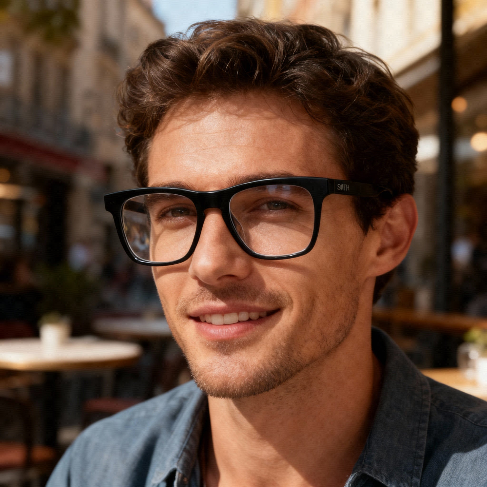 SMITH Optics Lynden Men's Matte Black Metal Round Full-Rim Prescription Eyeglasses 49-17-135, Photo 3