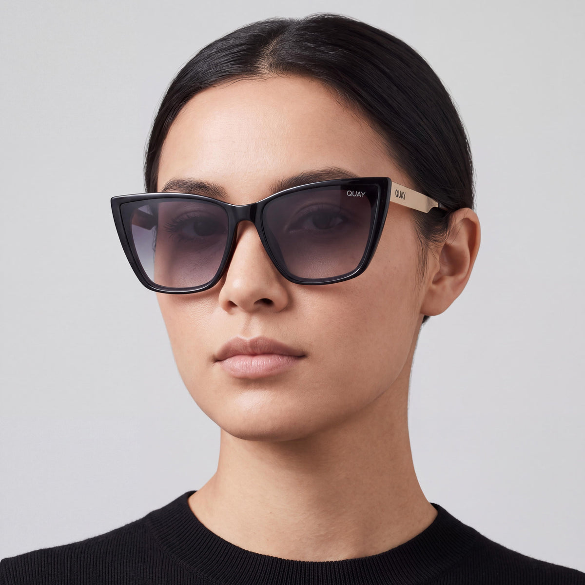 QUAY AUSTRALIA Call the Shots Remixed NO-NS-1972 Women's Black Smoke Non-Polarized Smoke UV Protection Sunglasses 145mm, Photo 4