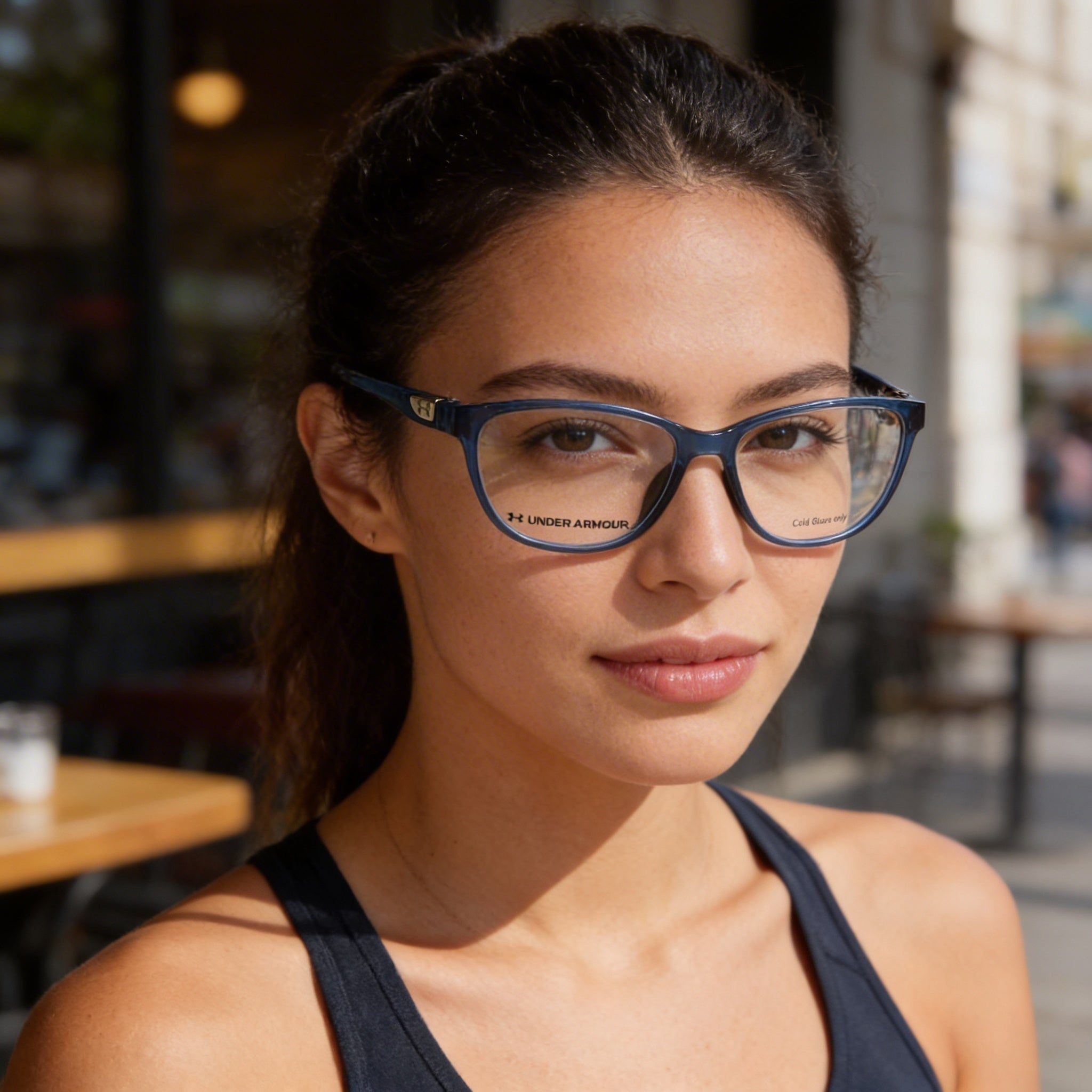 Under Armour Modern Women's Blue Crystal Polyamide Frame Sunglasses with UV Protected Lenses 54mm, Photo 5