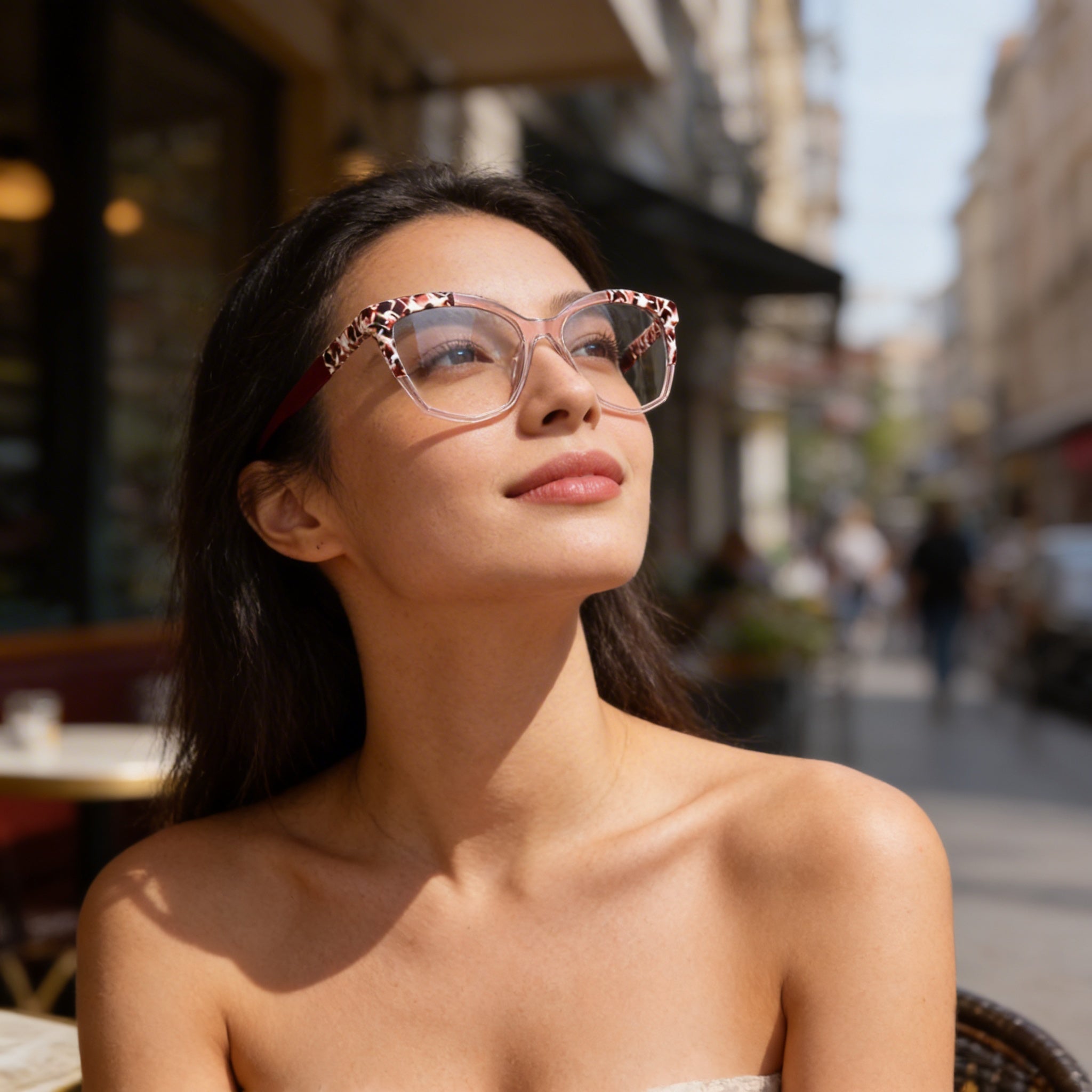 Gafas de sol para mujer KARL LAGERFELD Kl6154 de acetato con montura de mármol rosa 55-16-140mm, Photo 4