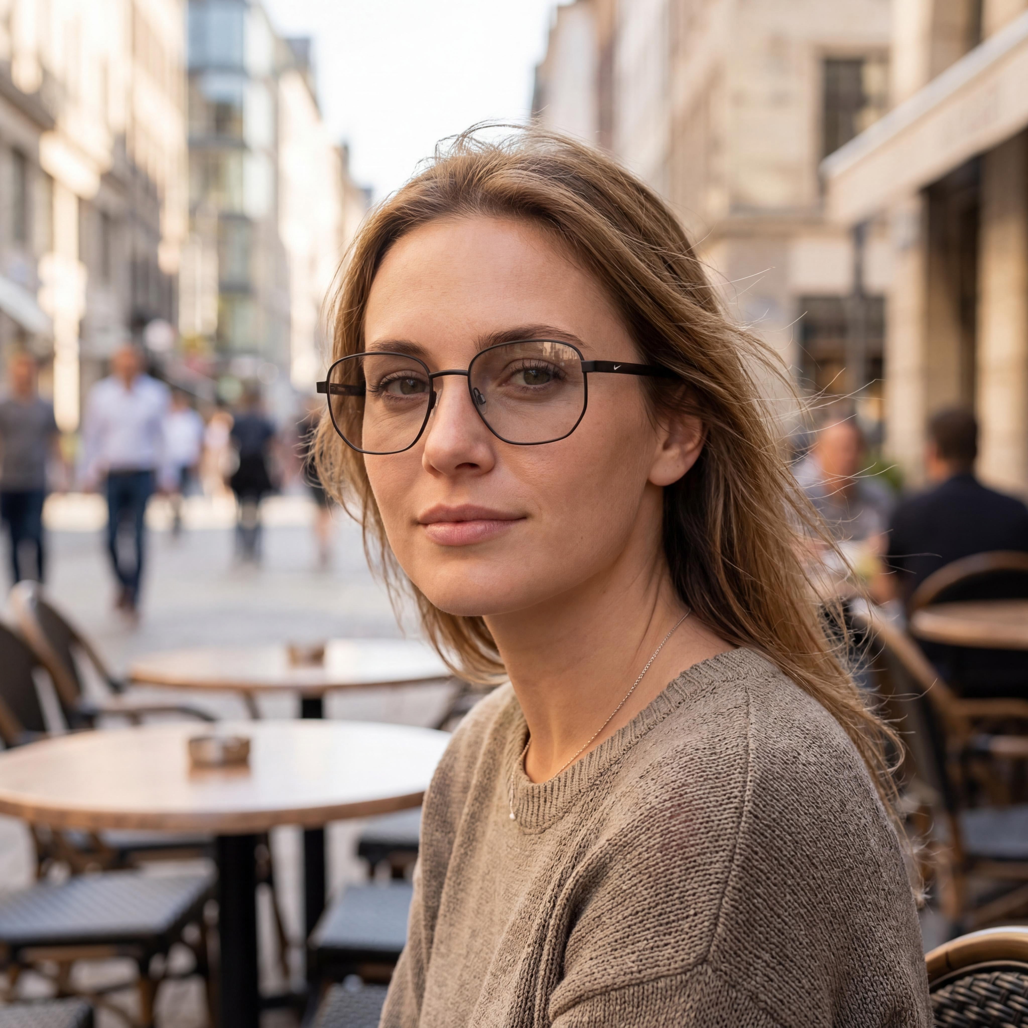 Nike 8400 Geometric Full-Rim Metal Optical Eyeglasses for Men and Women Matte Black Frame 51mm, Photo 4