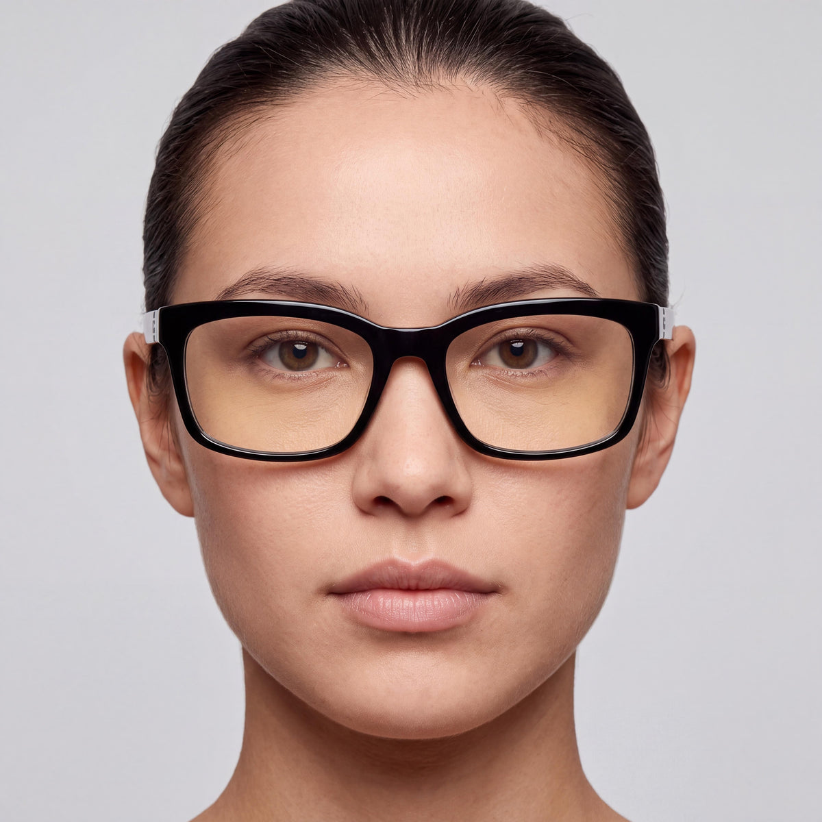 GUESS Clásico Unisex Plastic Frame Eyeglasses featuring Shiny Black Frame and Black Lenses, 55mm Lens Width, Photo 5