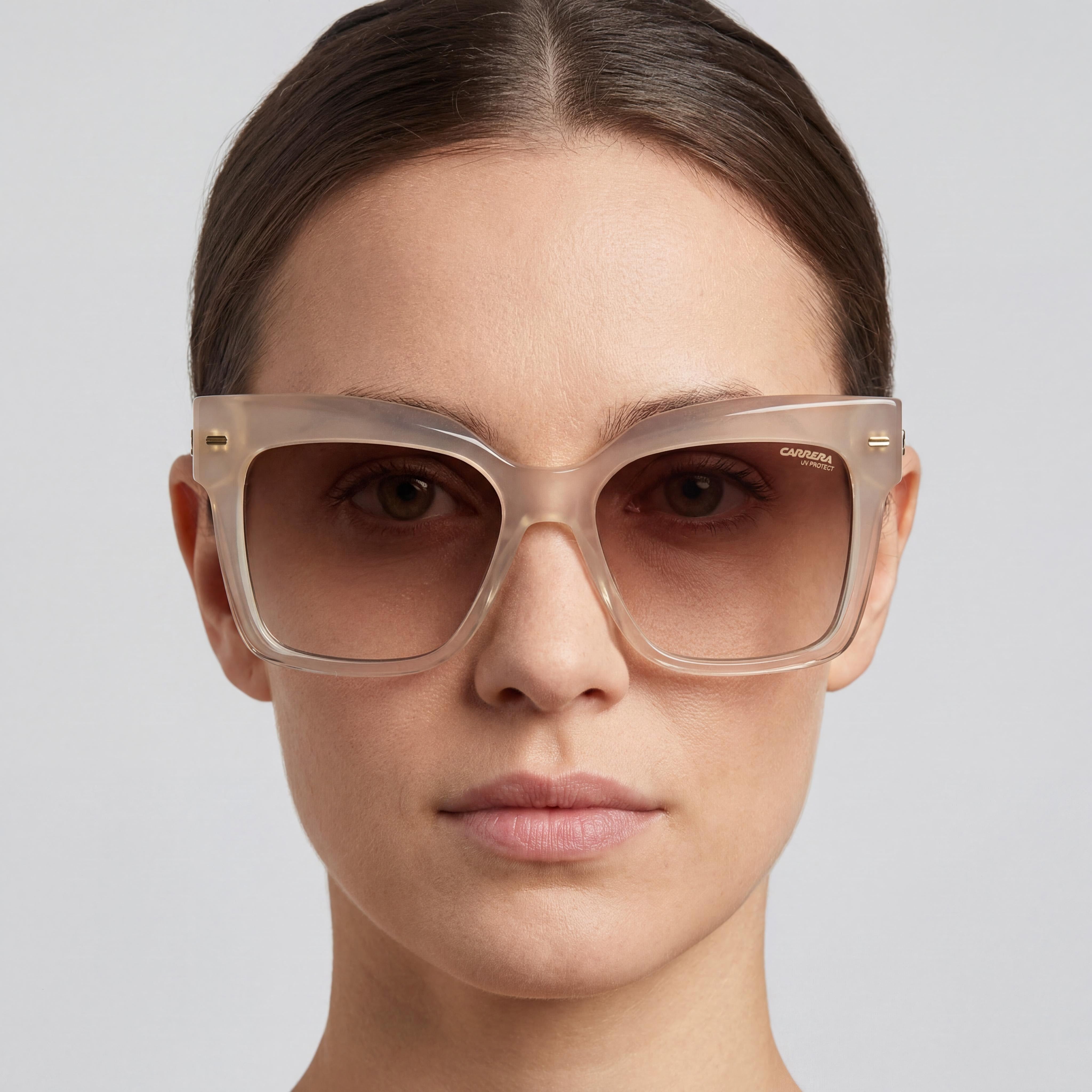 Carrera Casual Women's Ivory Acetate Frame Non-Polarized Brown Shaded Lens Sunglasses 54mm Lens 17mm Bridge 140mm Temple, Photo 4