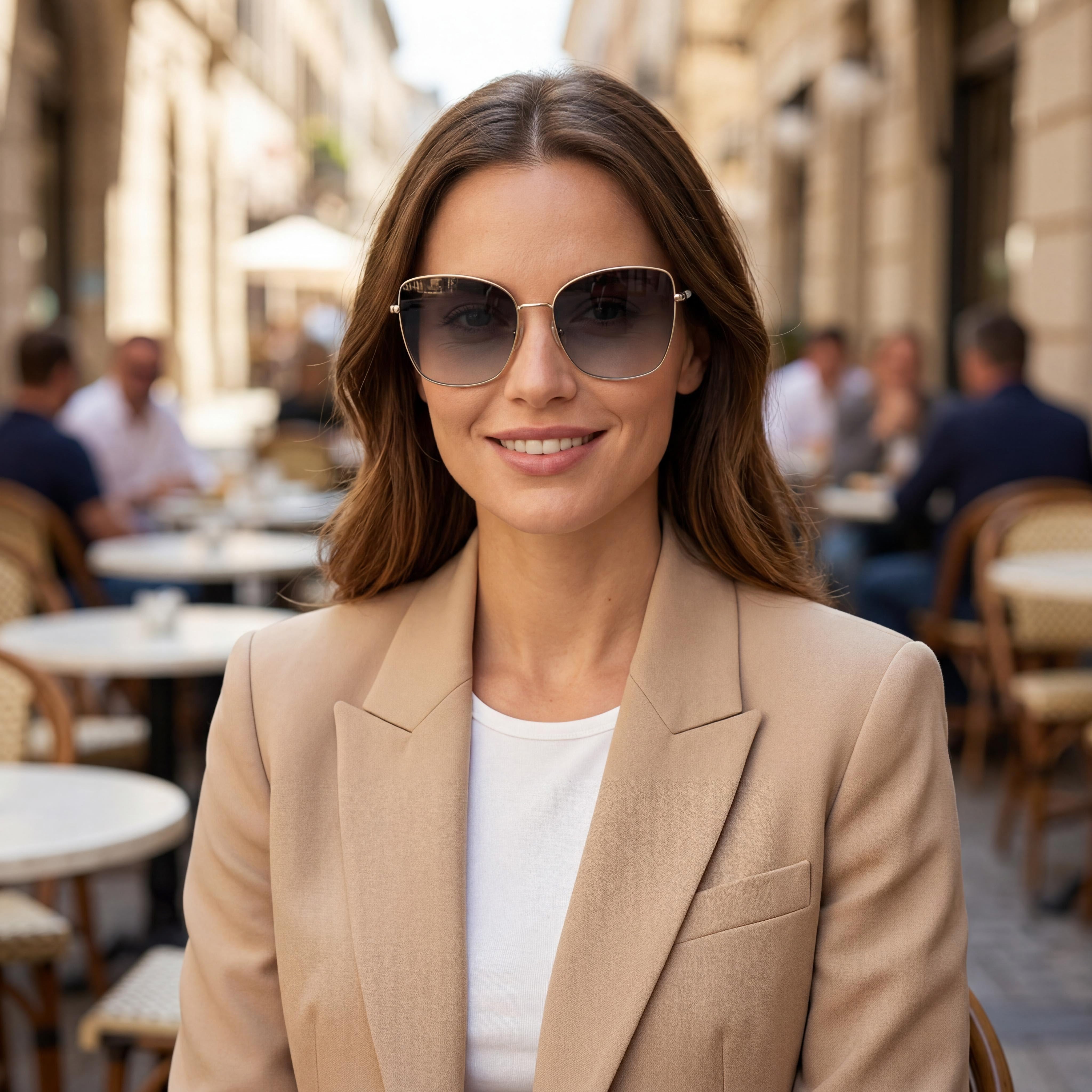 Carolina Herrera Classic Unisex Metal Rose Gold Dark Grey Shaded Non-Polarized UV Protected Sunglasses 59mm, Photo 6