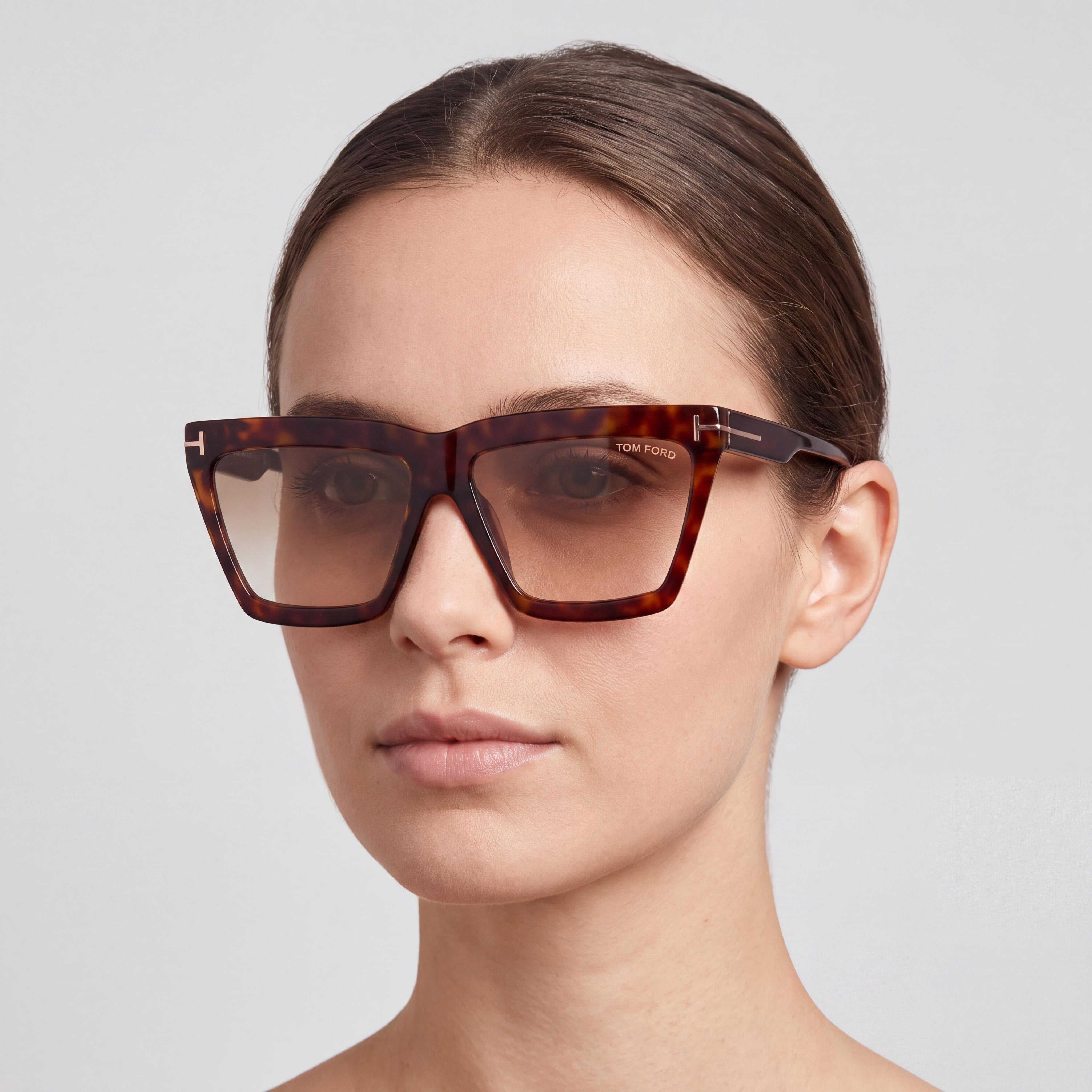 Tom Ford Classic Women's Cat Eye Dark Havana Light Brown Shaded Frame Brown Gradient Non-Polarized 100% UV Protection 56mm Sunglasses, Photo 4